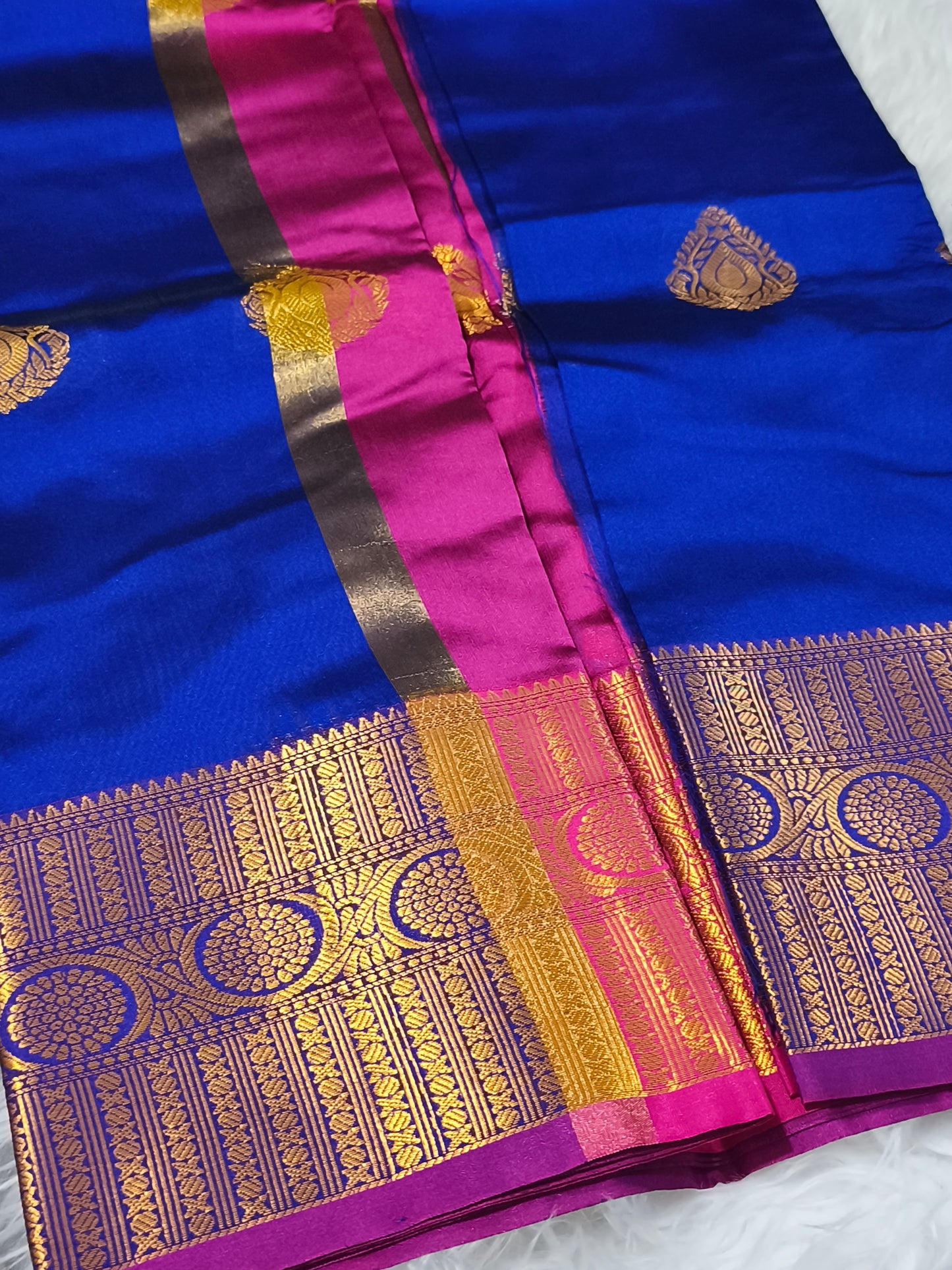 Luxury Semi Soft Silk Saree (Royal Blue)