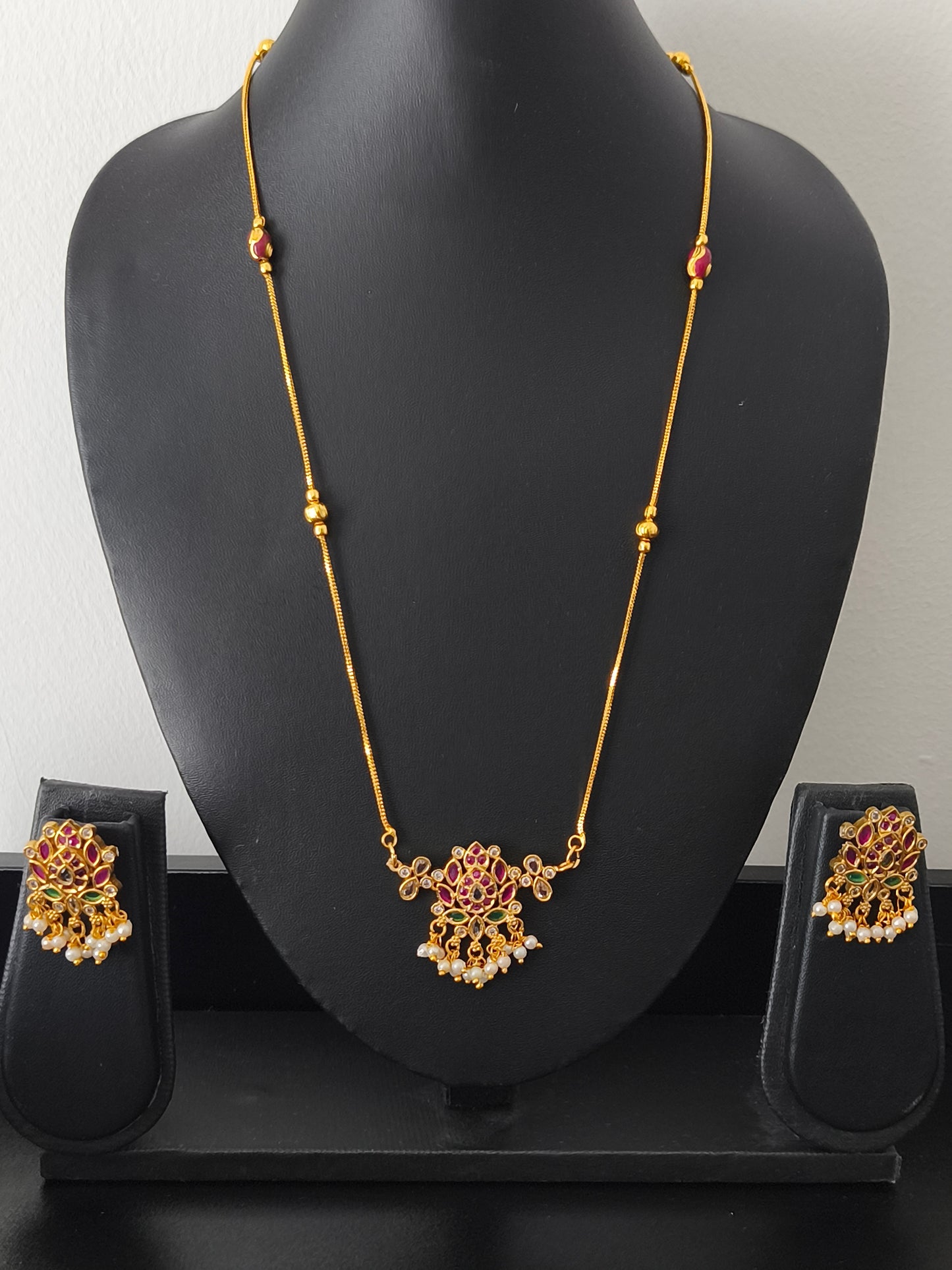 Gold Finish Lotus Chain