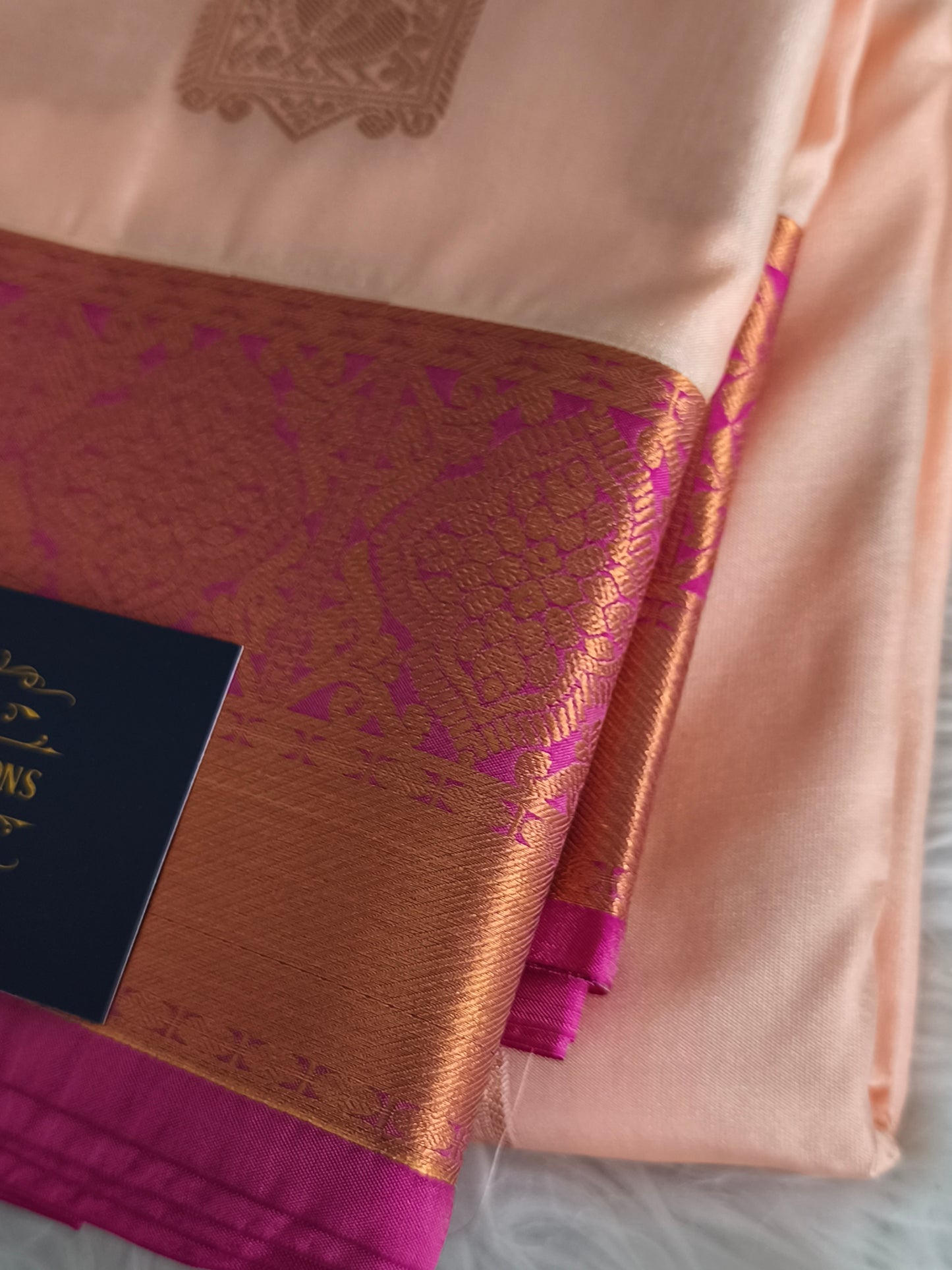 Kanchi Semi Silk Saree with contrast blouse