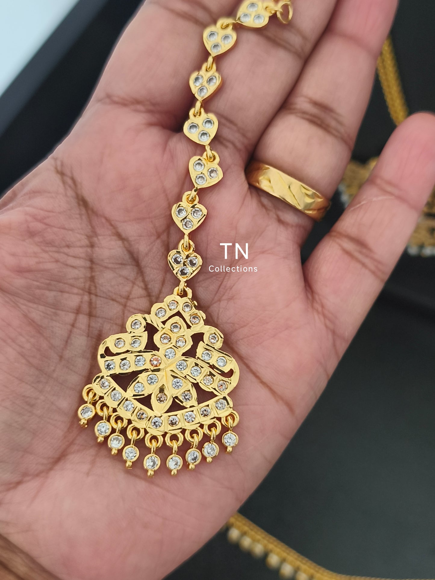 Unique Trendy Micro gold plated Semi Bridal Set
