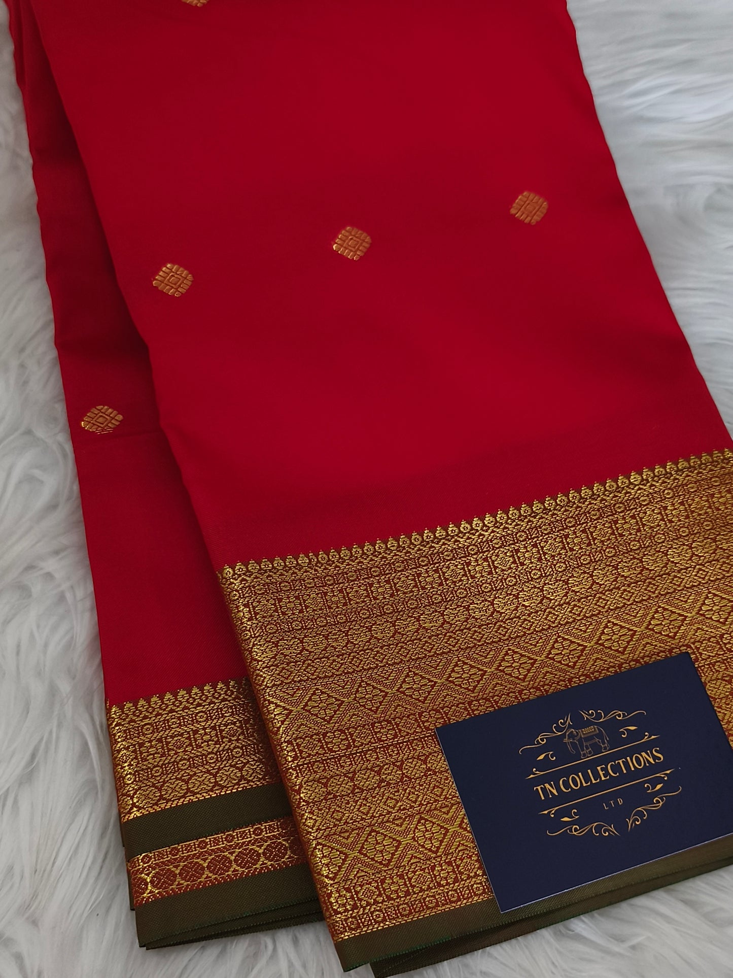 Semi Soft Silk Saree (Bright Red)