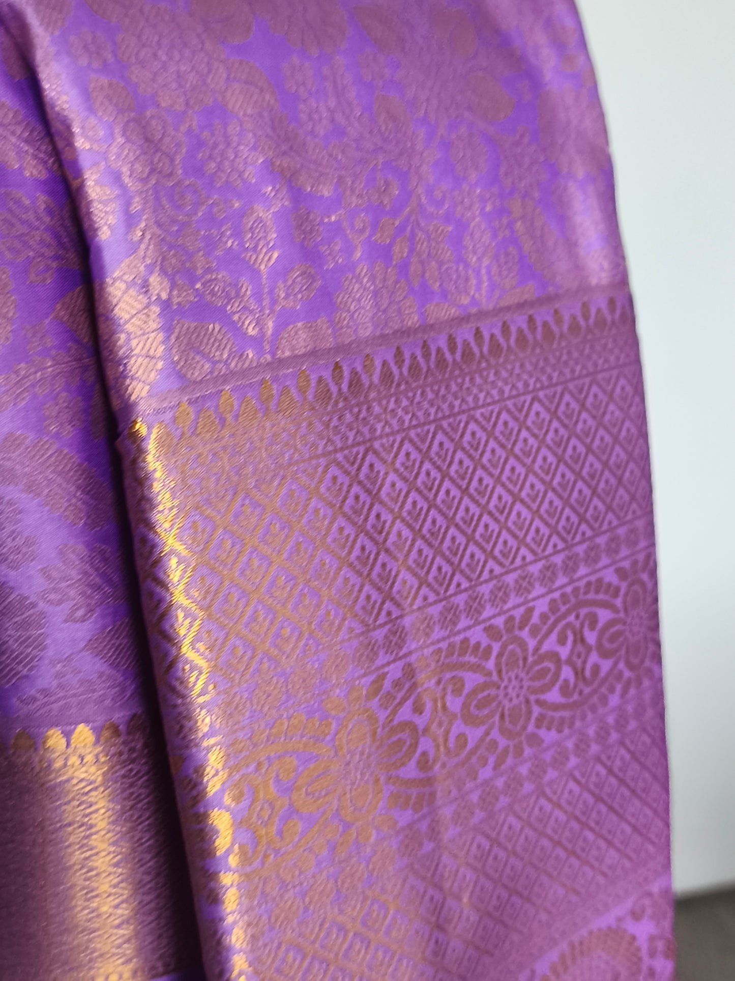 Lavender Kanchi Semi Silk Saree