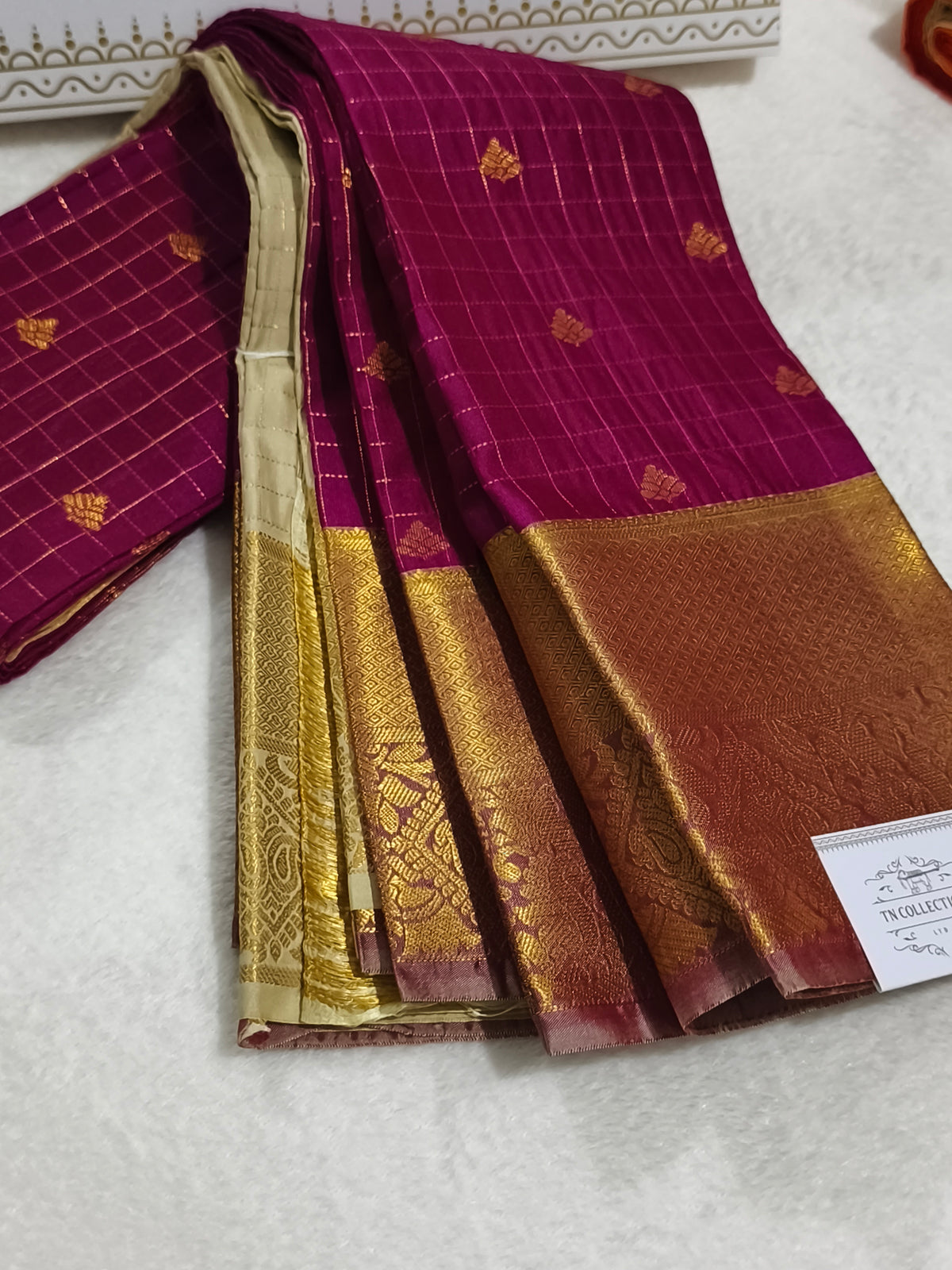 Premium kanchi Checked Semi Silk Saree
