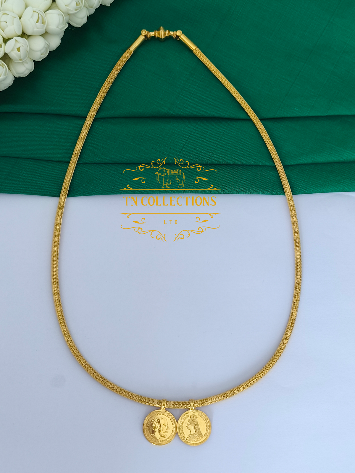 22ct Gold Plated Traditional Hindu Thalikodi with Coins (Approx 9-11 Pawn thickness)