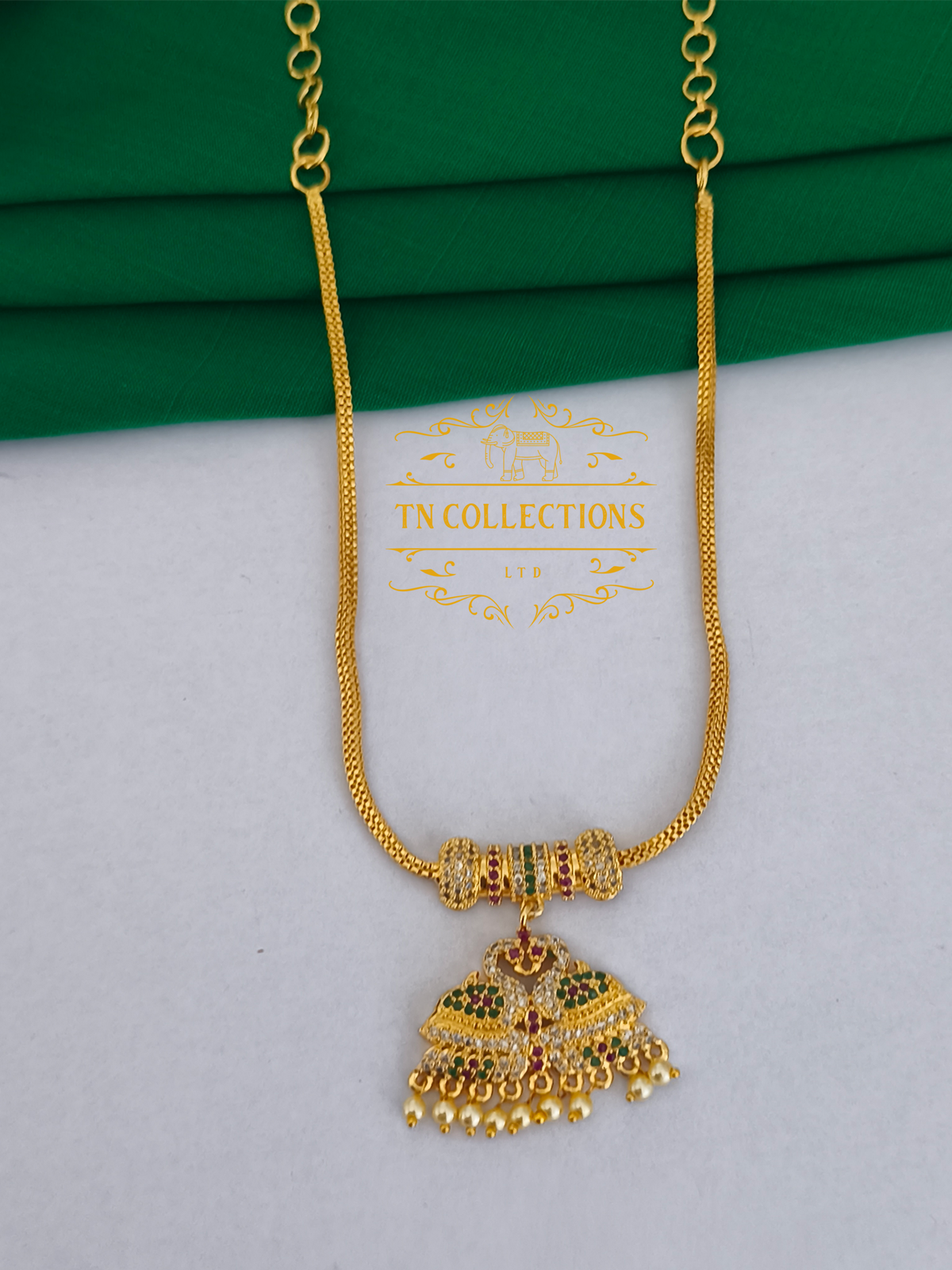 Micro Gold Finish cz stones Attiyal (Multicoloured Stones)