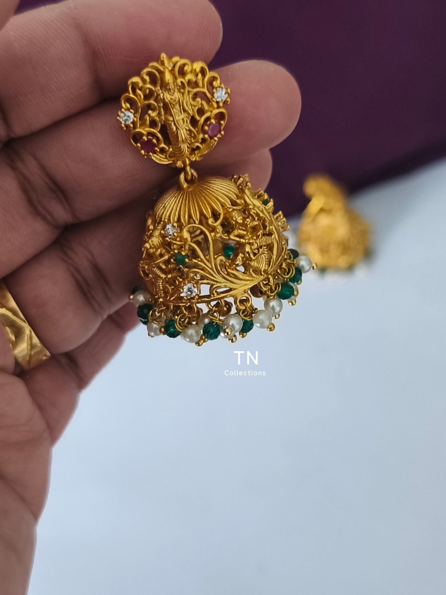 Matte Finish Traditional Earrings/Jhumka