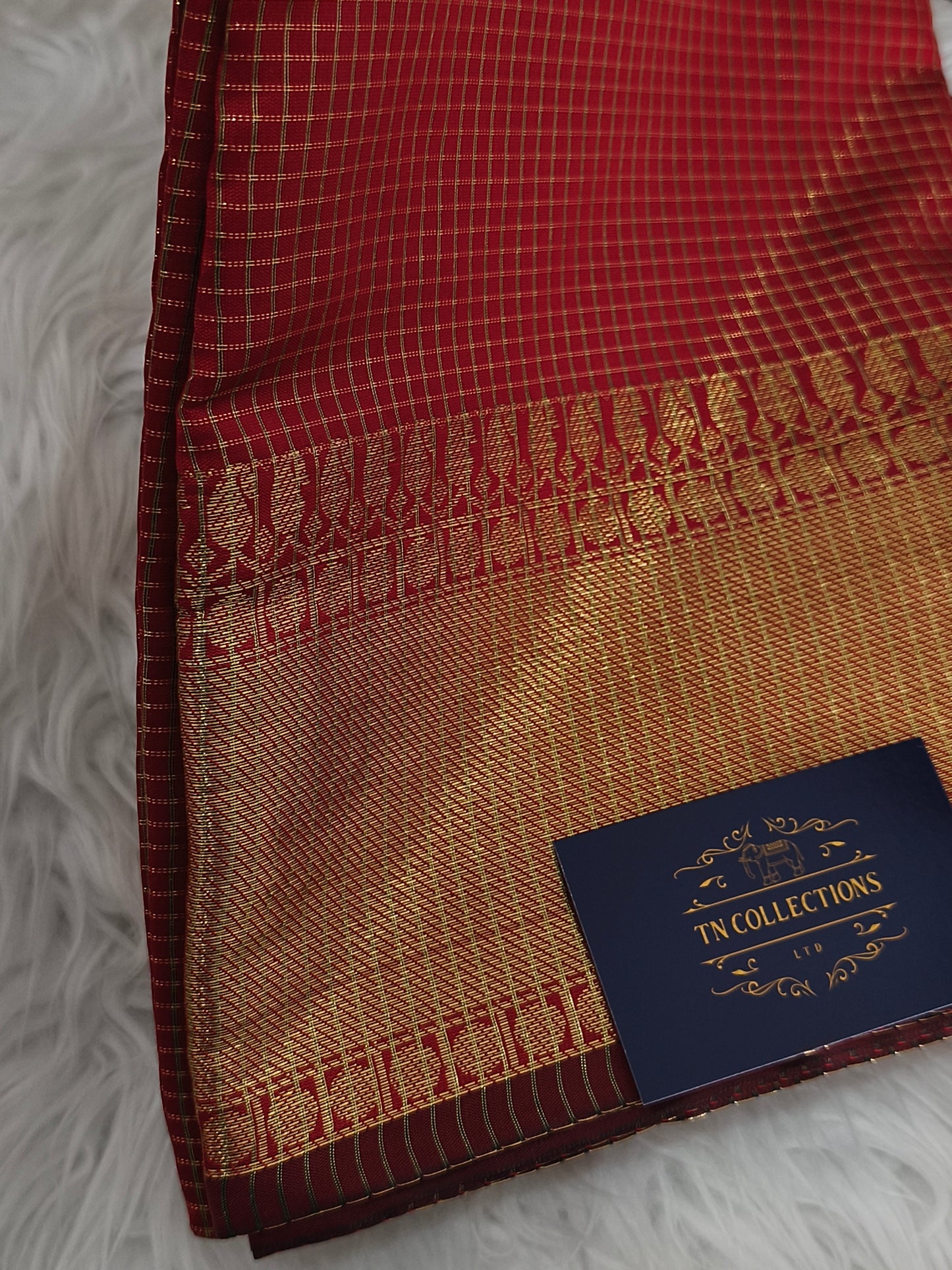 Trendy Small Checked Kanjivaram silk saree