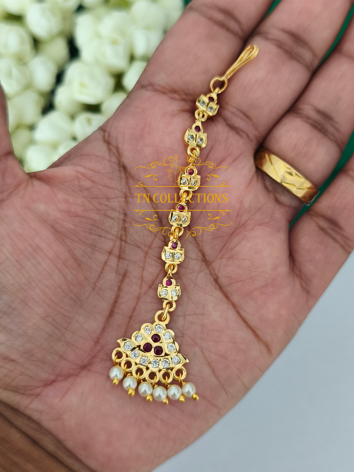 A Royal Bridal Statement  Set (Ruby & White)