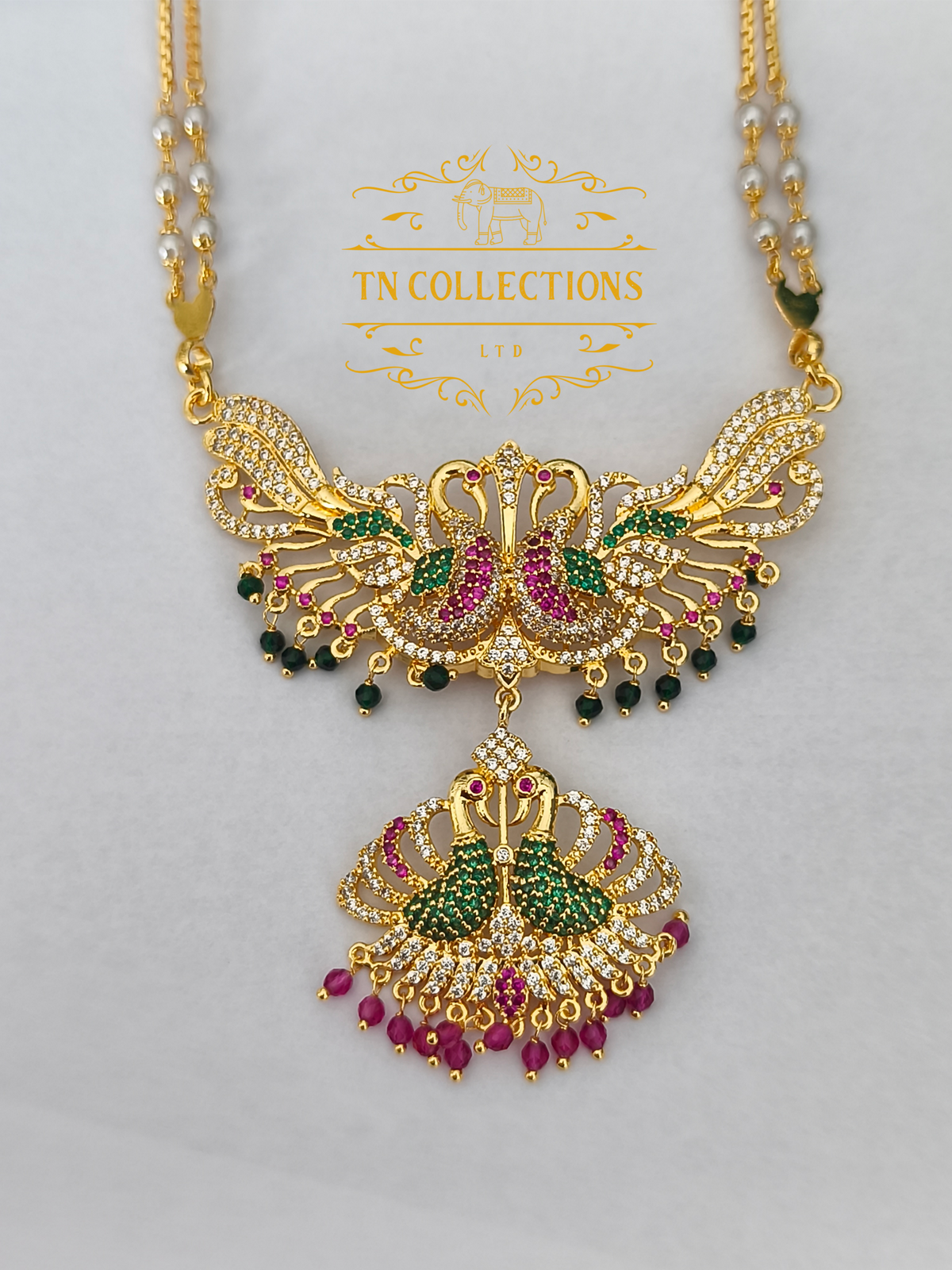 Trendy Peacock Design Semi Bridal Set (Multicoloured)