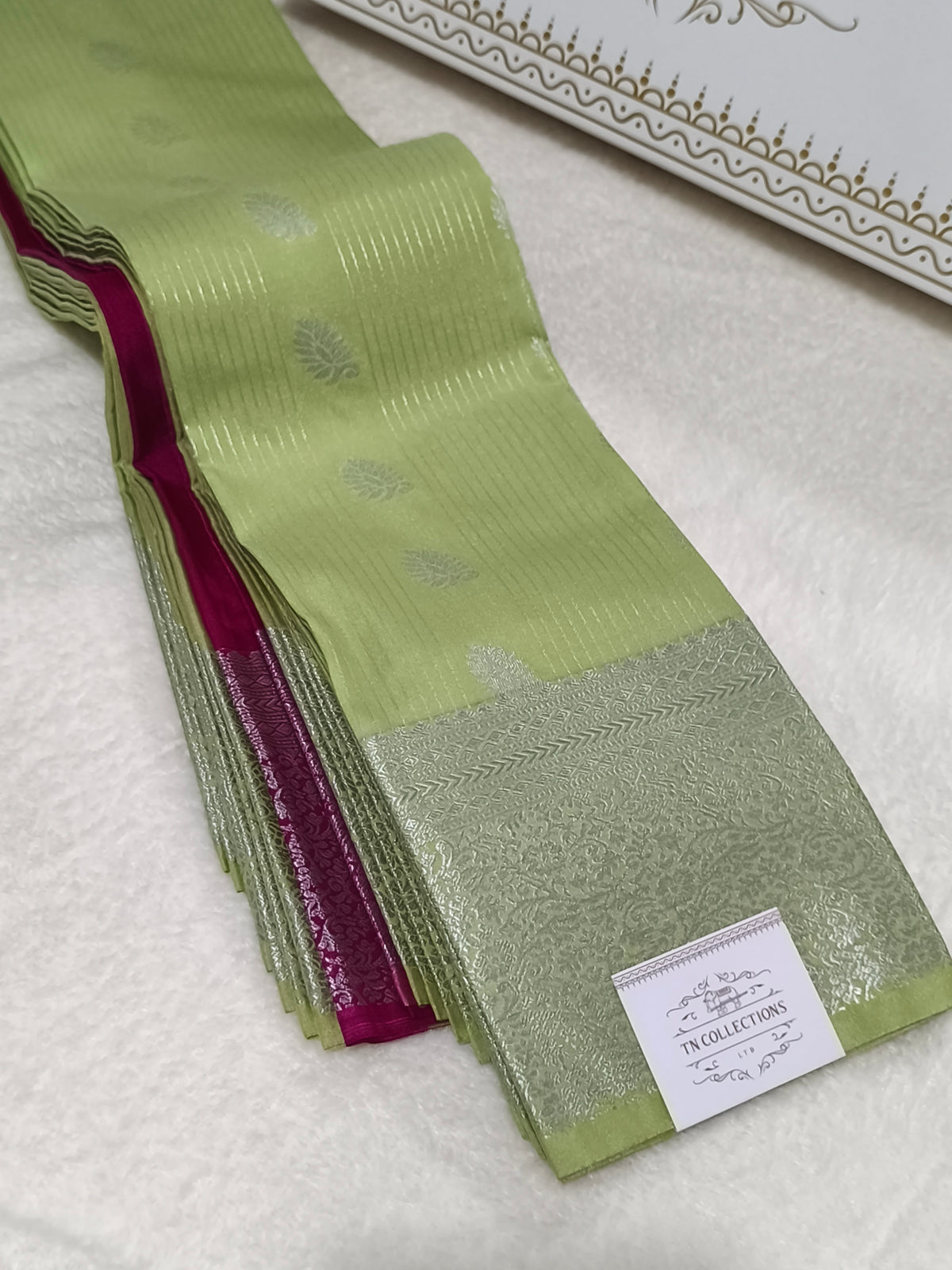 Kanchi Semi silk saree (Silver zari)