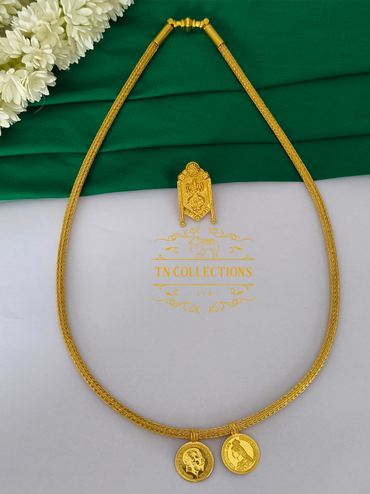 22ct Gold Plated Traditional Hindu Thalikodi with Amman thali & Coins (15- 19 Pawn thickness)