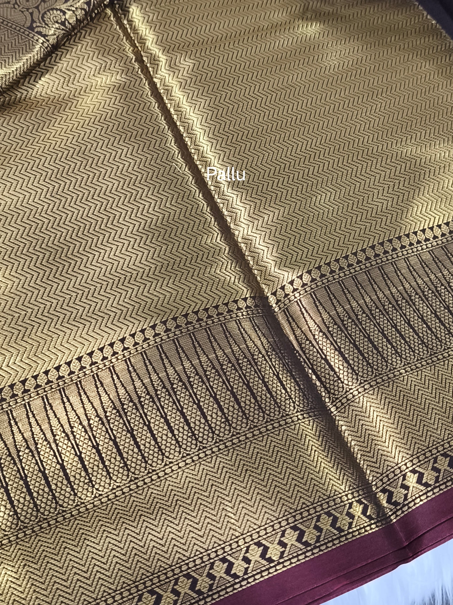 Dark Brown Banarasi Semi kataan Soft Silk