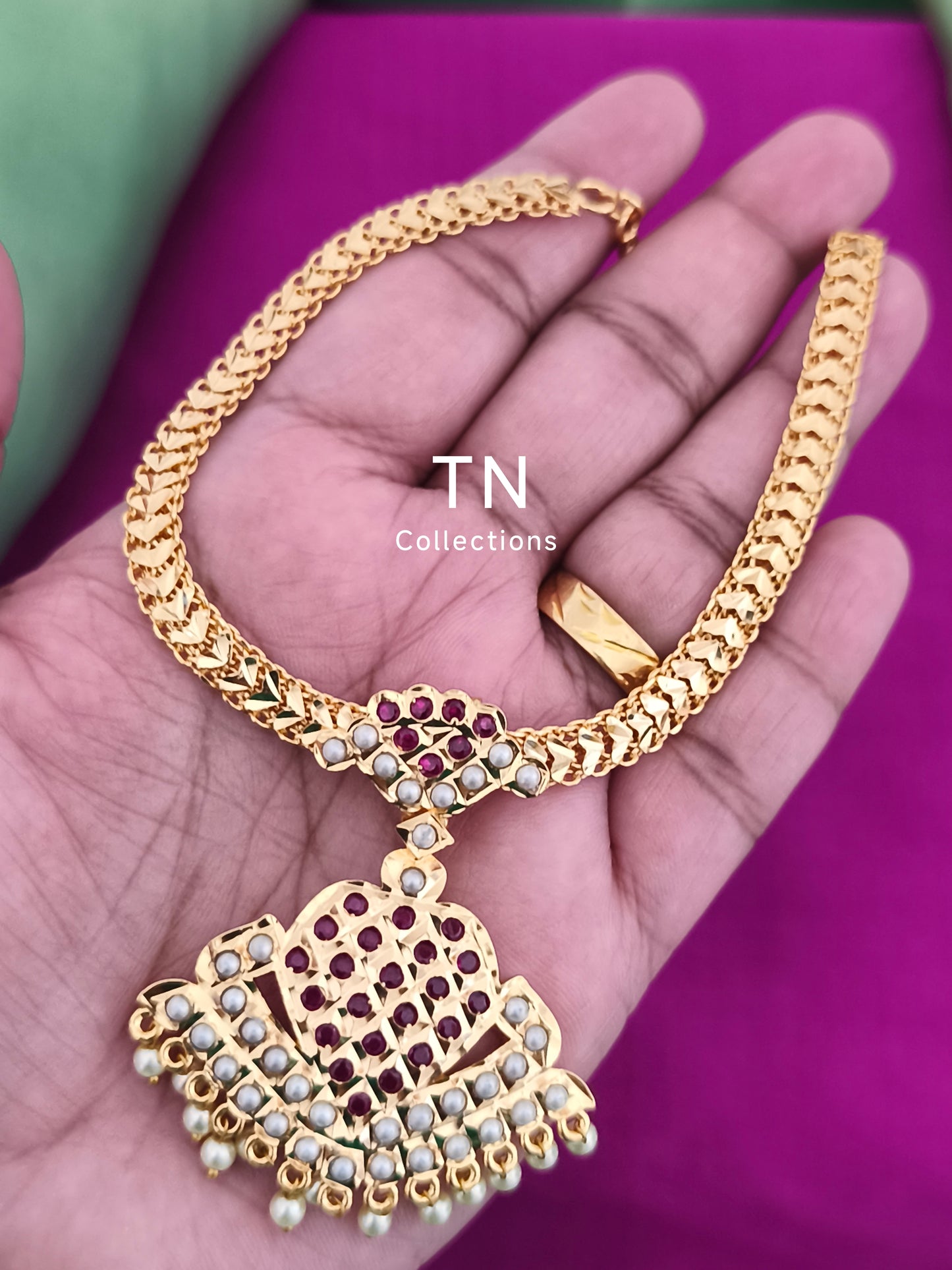 Micro gold plated Traditional Attiyal (Necklace )