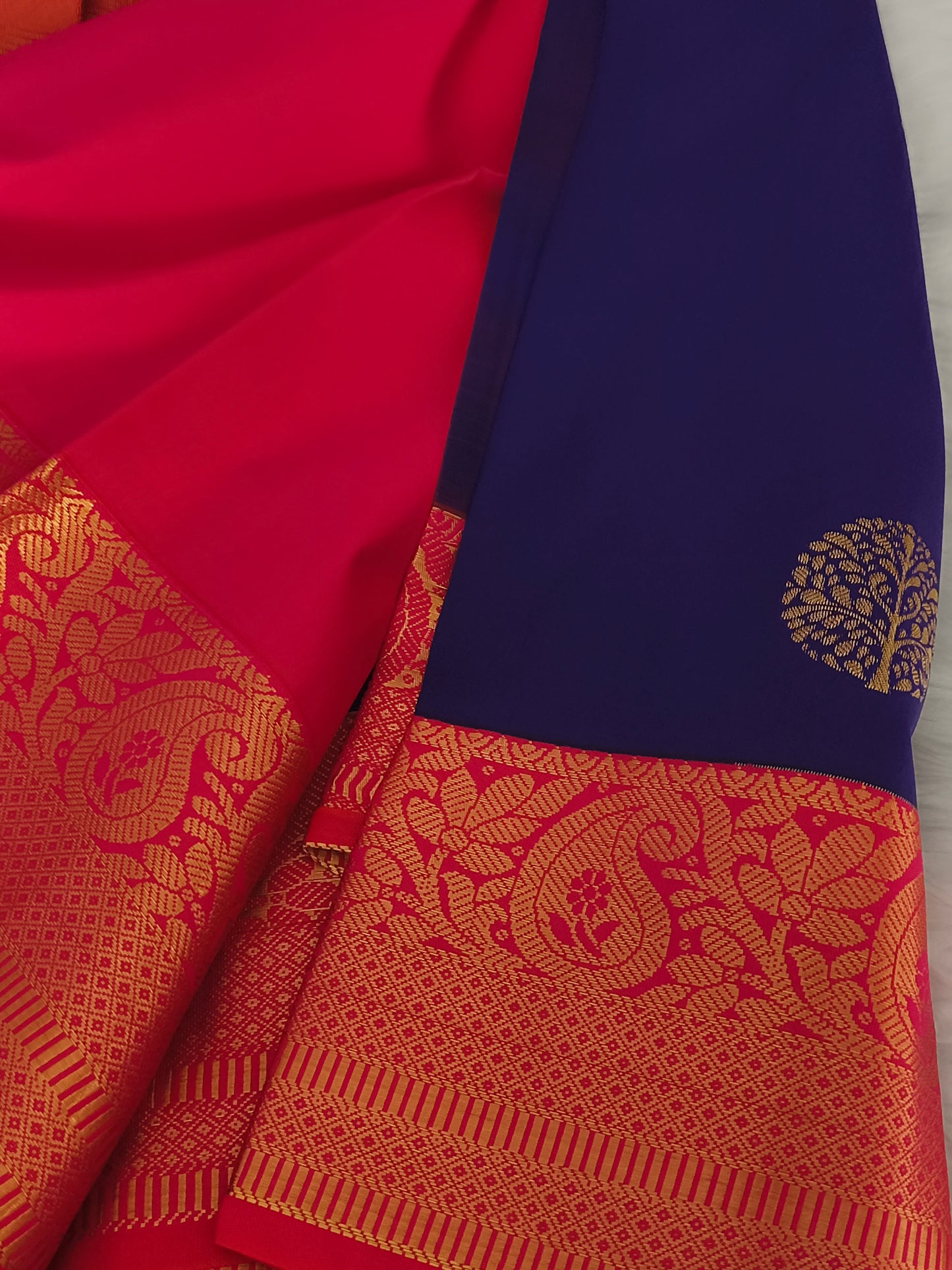 Semi Kanchipuram Silk Saree (Purple)