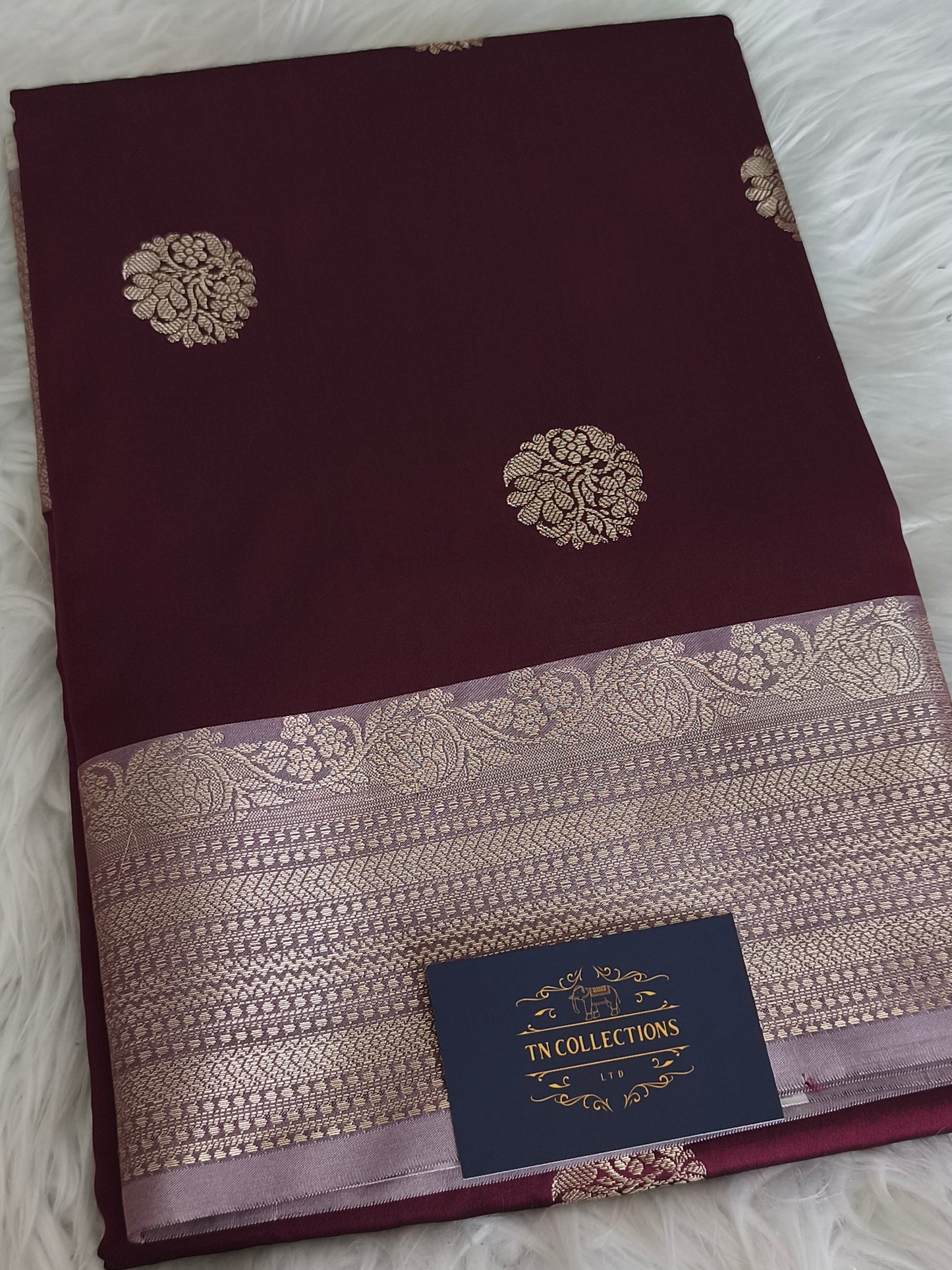 Banarasi Semi Katan Semi Silk Saree (Maroon)