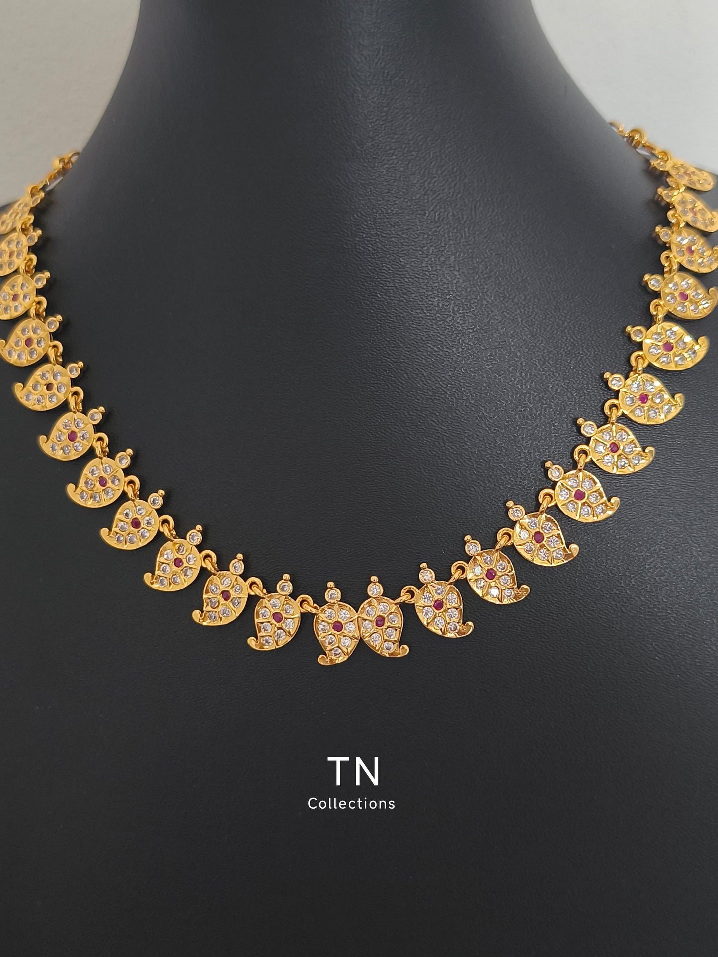 Ruby & white stones Traditional Mango Attiyal