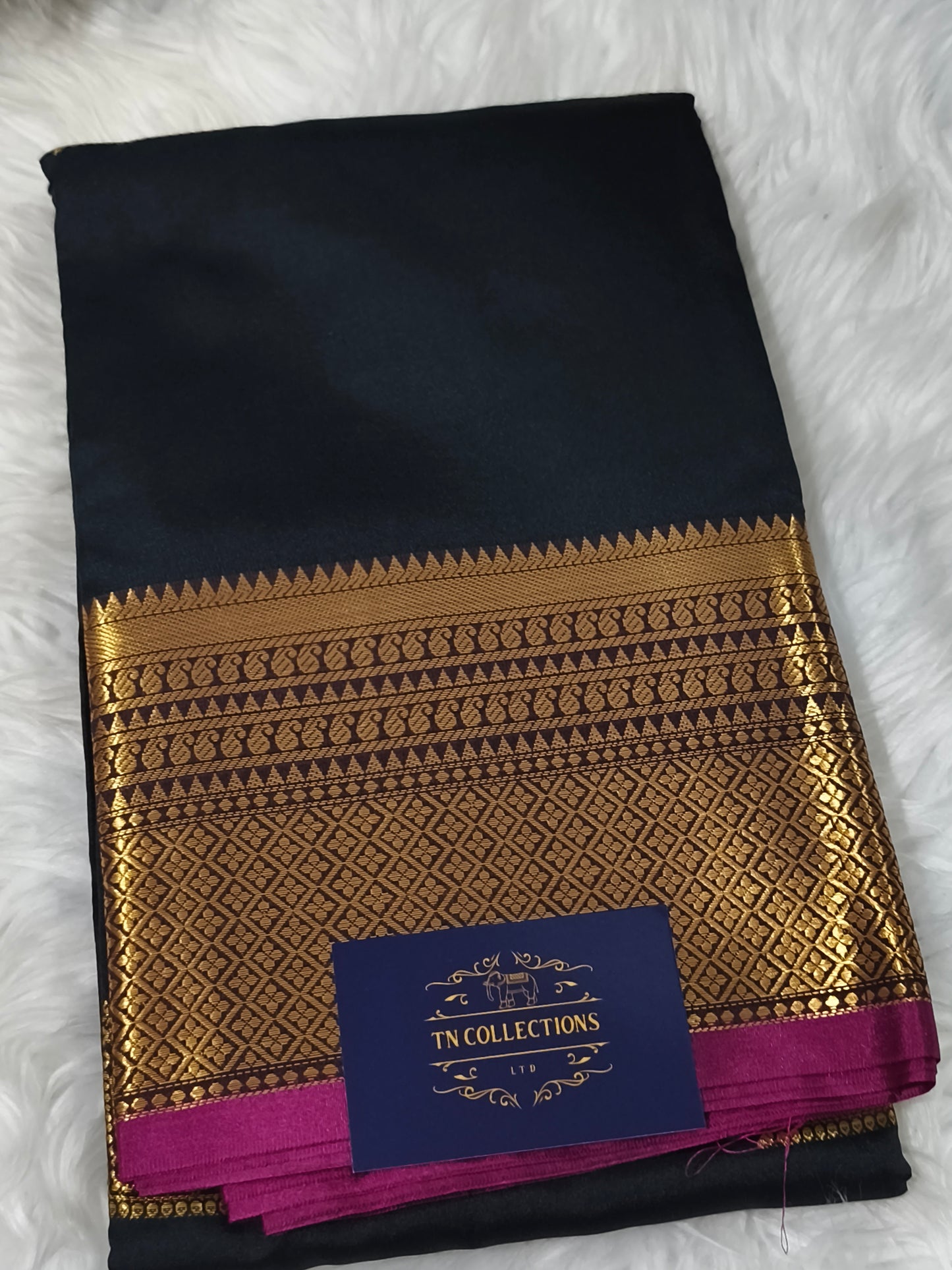 Luxury Semi Soft Silk Saree (Black)