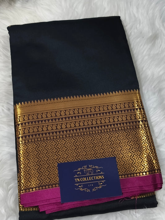 Luxury Semi Soft Silk Saree (Black)