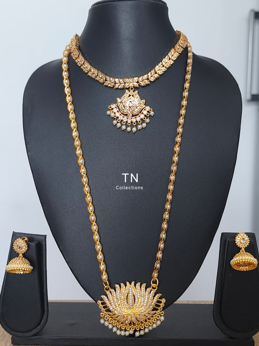 Micro gold plated Lotus Design Semi Bridal Set
