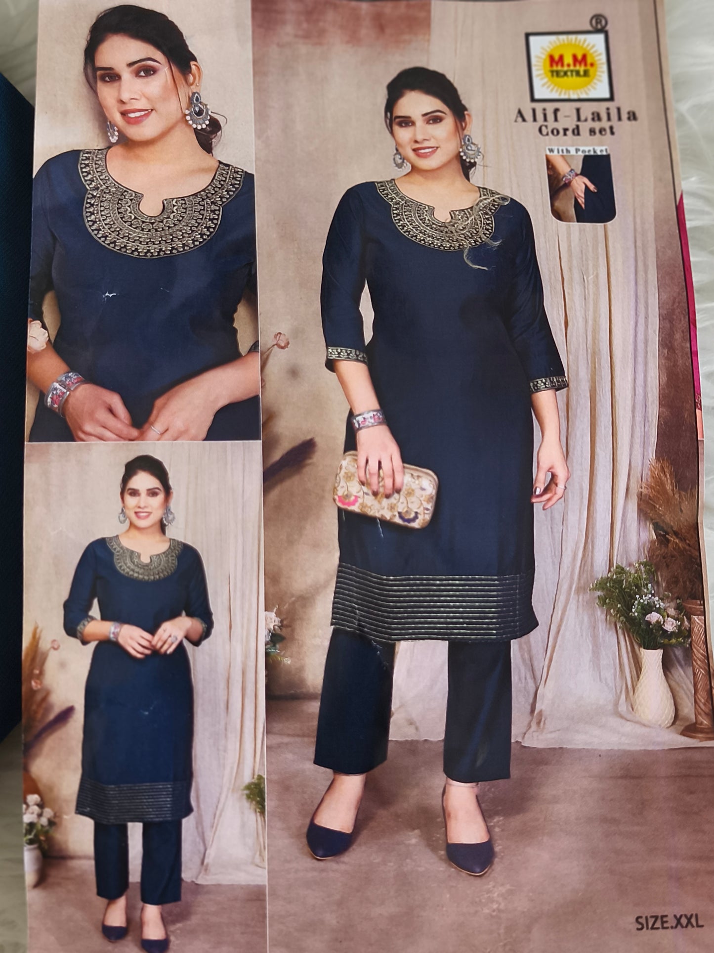 Navy Blue Trendy Co-ords sets ( Size 2XL)