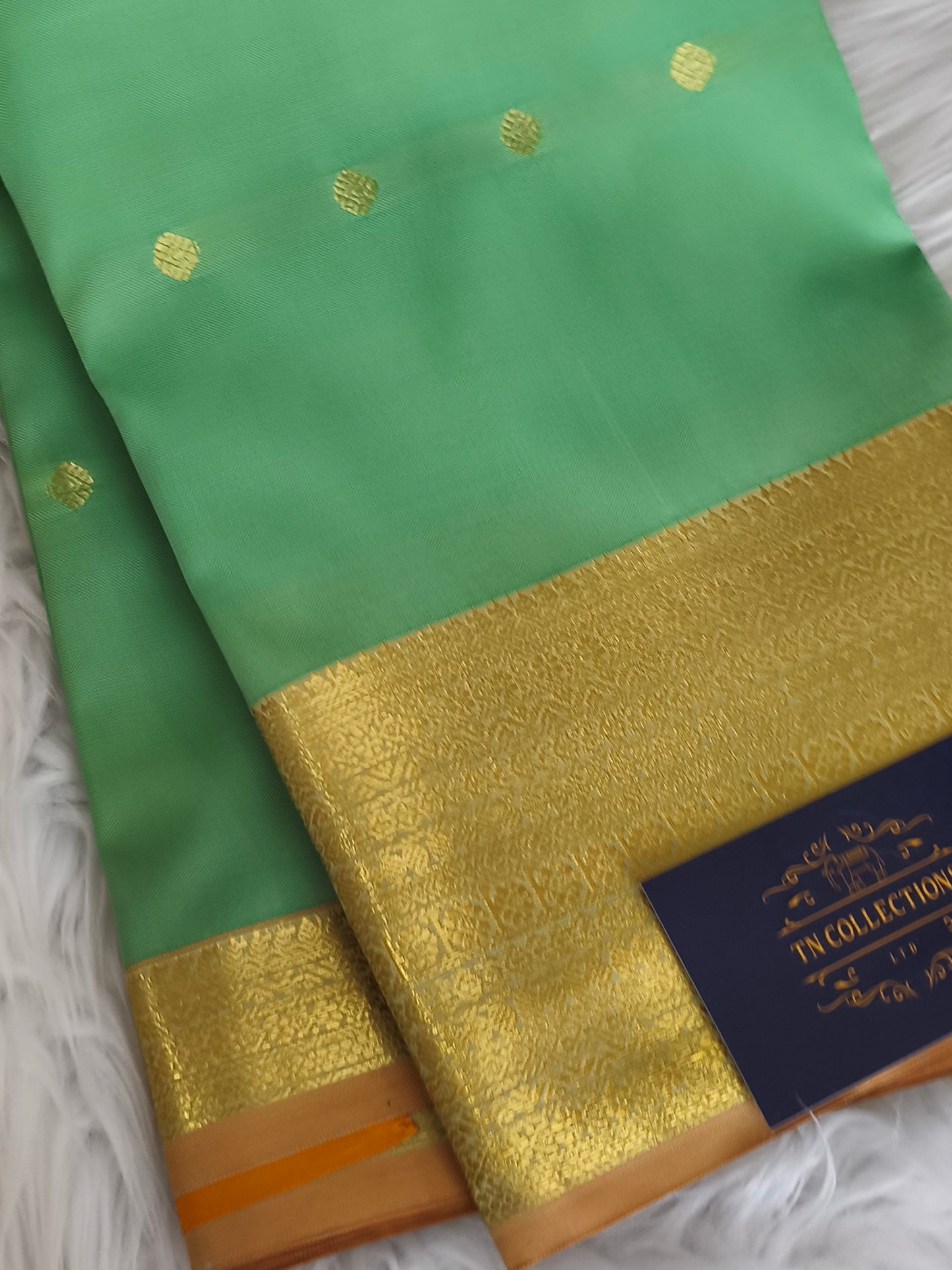 Semi Soft Silk Saree (Mint Green)