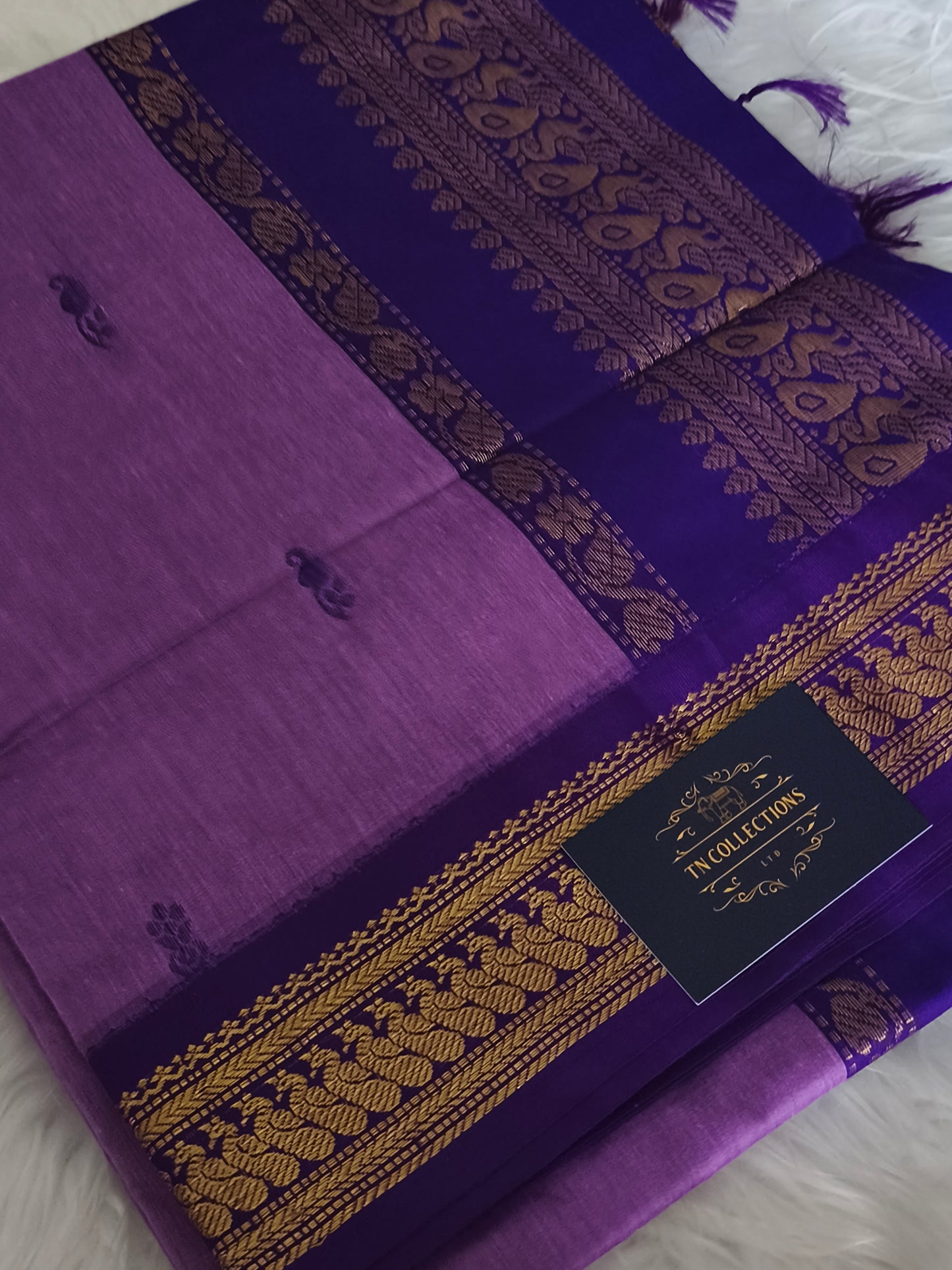 Lavender Purple Kalyani cotton Pattu Saree