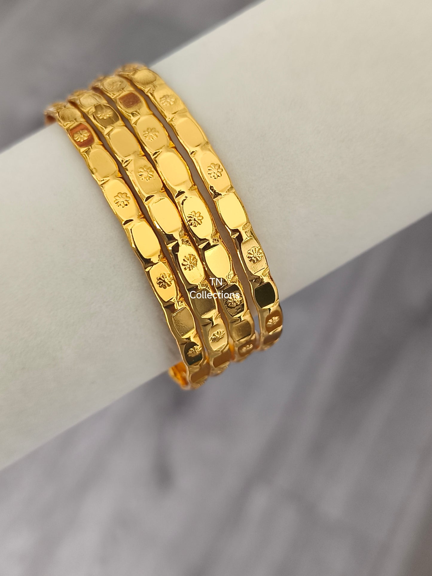 Micro Gold Plated Bombay Bangles Set (Size 2.6)