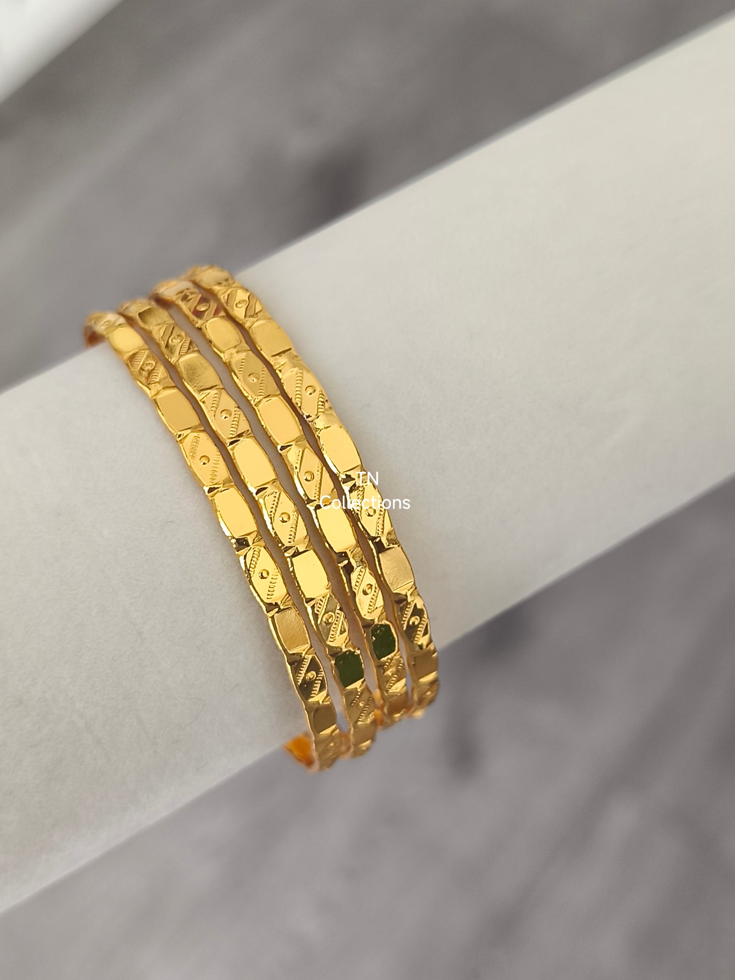 Micro Gold Plated Bombay Bangles Set (Size 2.6)