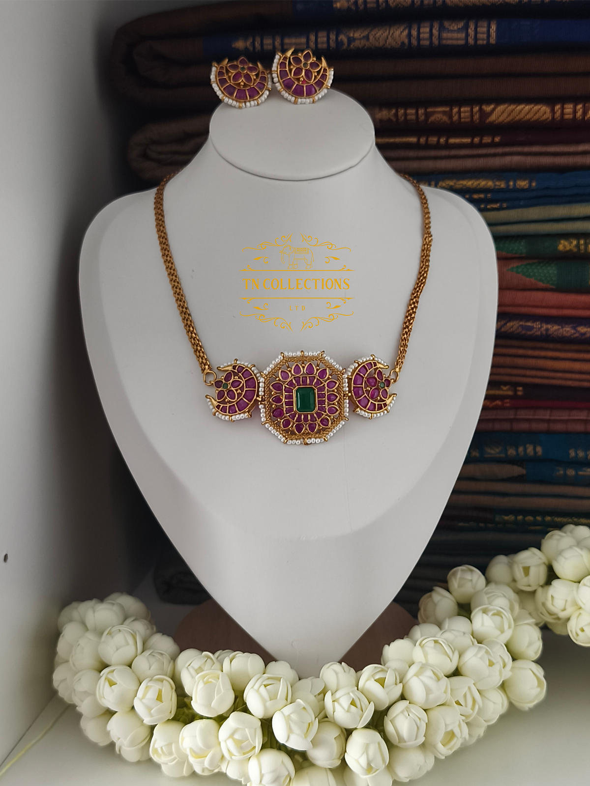 Antique Polish Real Kemp Choker necklace set