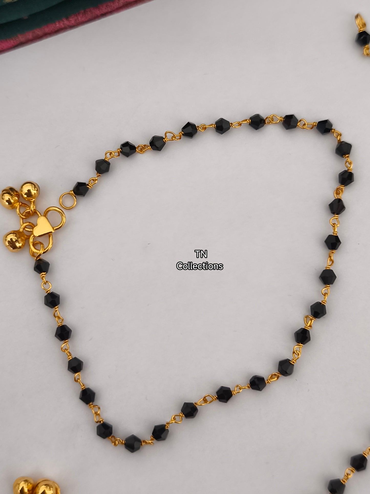 Black Beaded Anklets