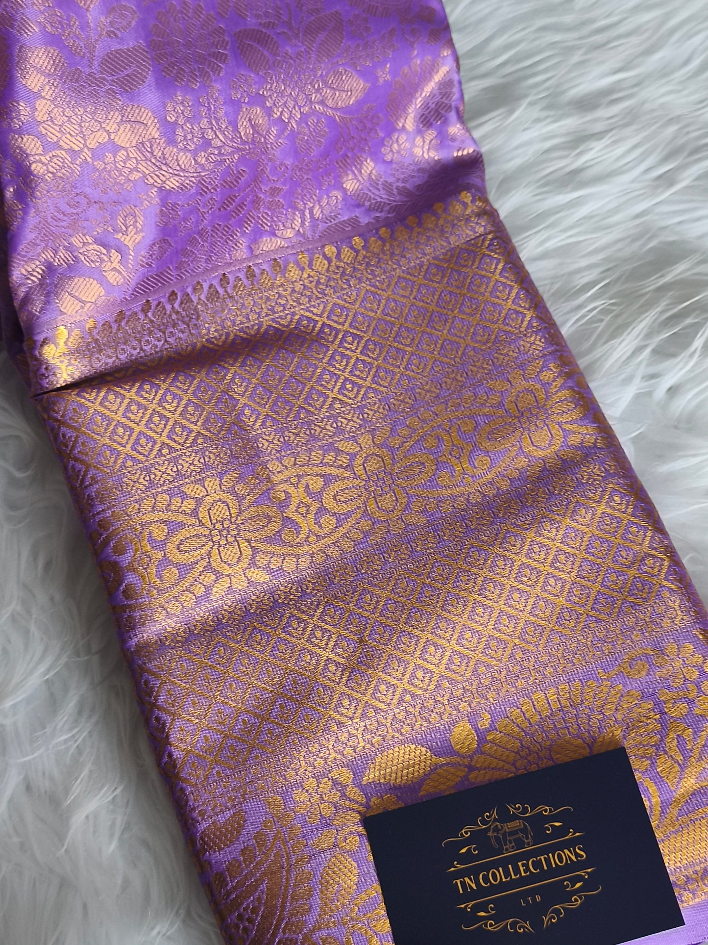 Lavender Kanchi Semi Silk Saree