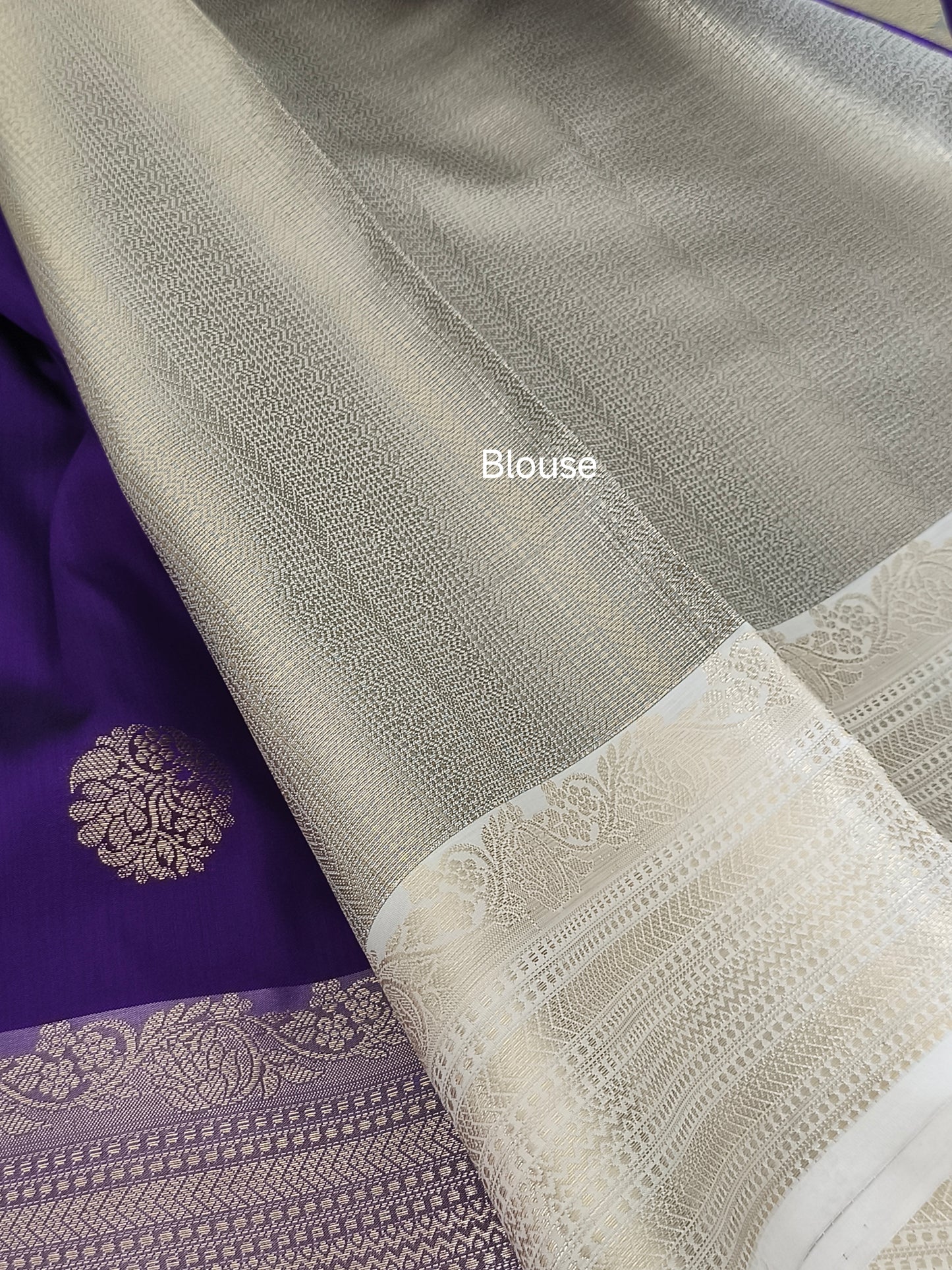 Banarasi Semi Katan Semi Silk Saree (Dark Purple)