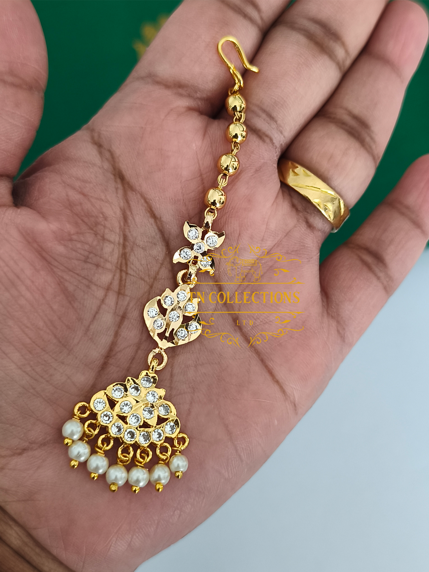 Micro Gold-Plated Traditional Semi Bridal Set (Full white stones)