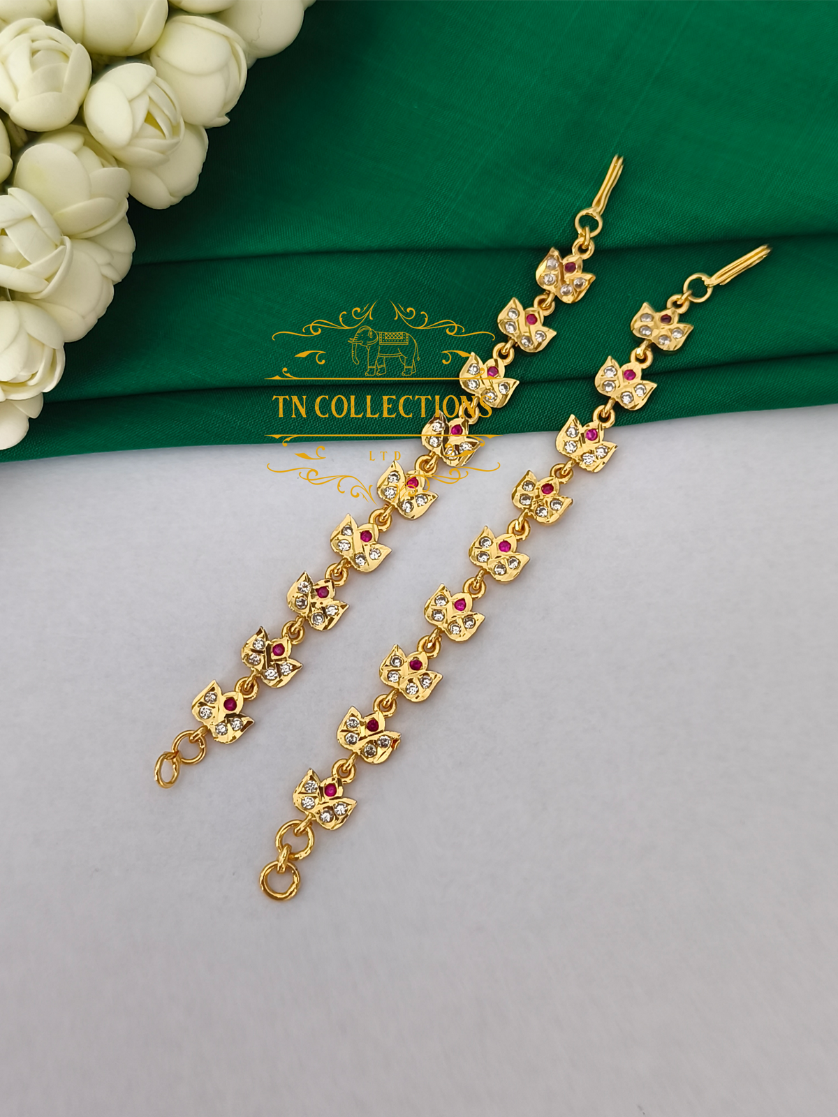 A Royal Bridal Statement  Set (Ruby & White)
