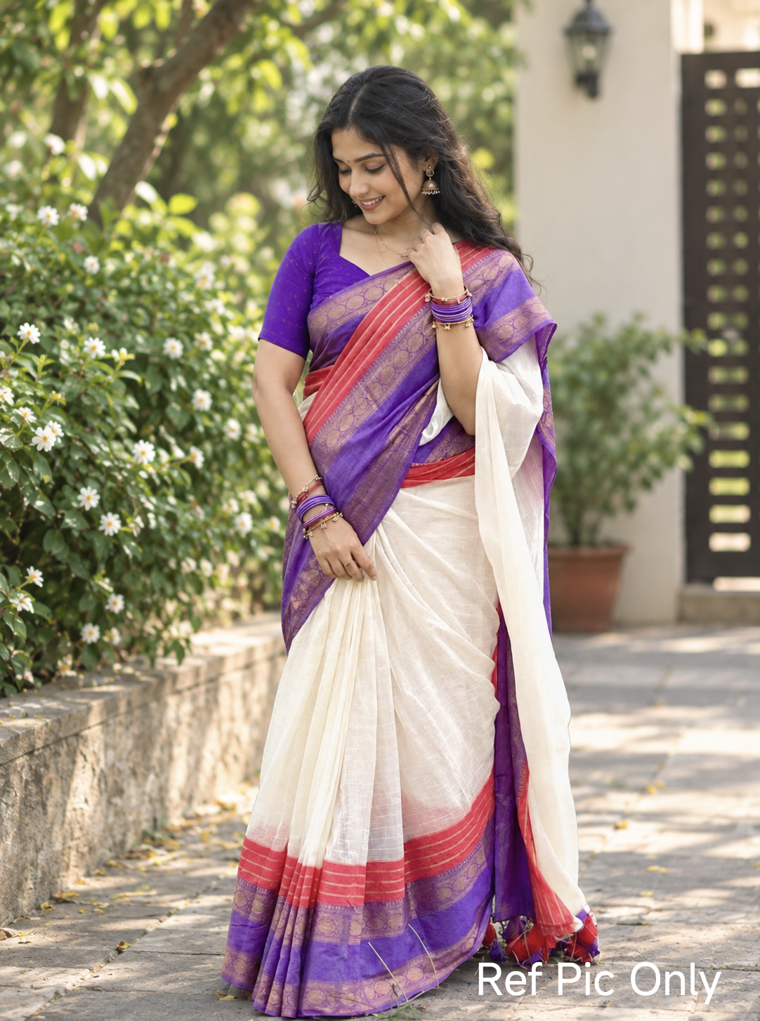 Kerala Special Mul Cotton Saree with Kanchi Border
