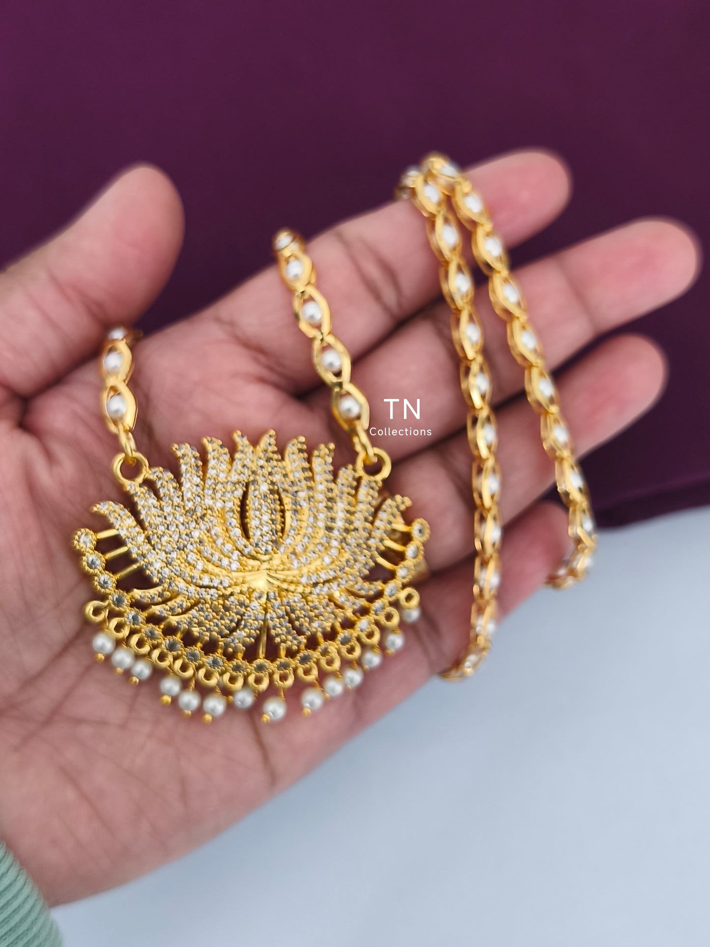 Micro gold plated Lotus Design Semi Bridal Set