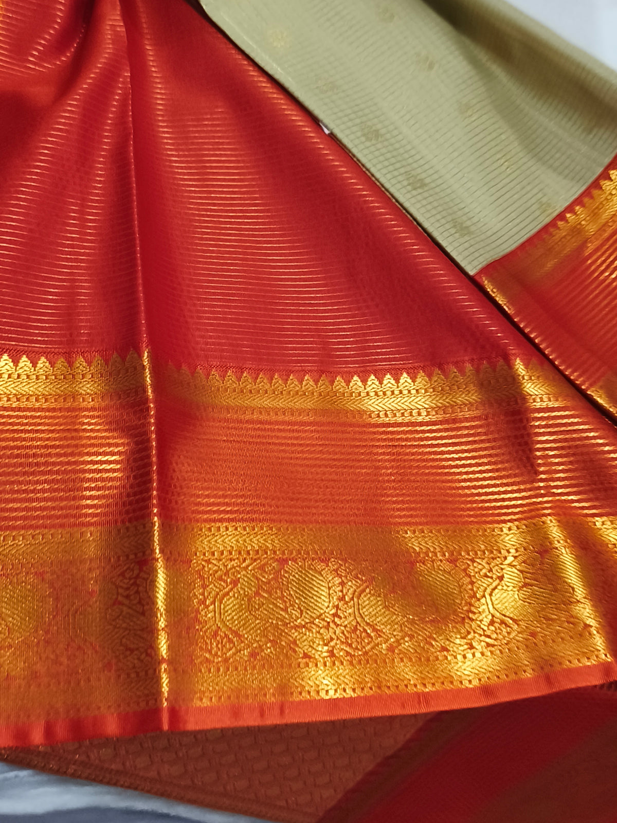 Korvai Premium semi Kanchipuram silk Saree