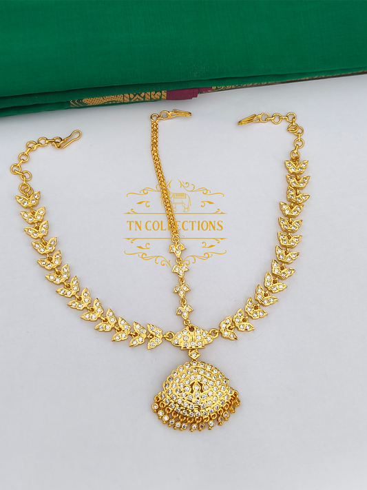 Micro Gold-Plated Traditional Head Set (Hair accessory Full white stones)