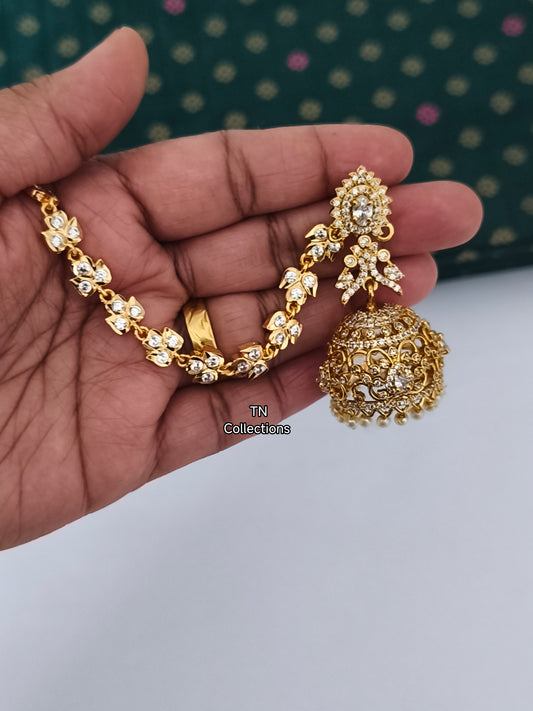 Micro gold plated Jimiki with Maatal (Full White stones)