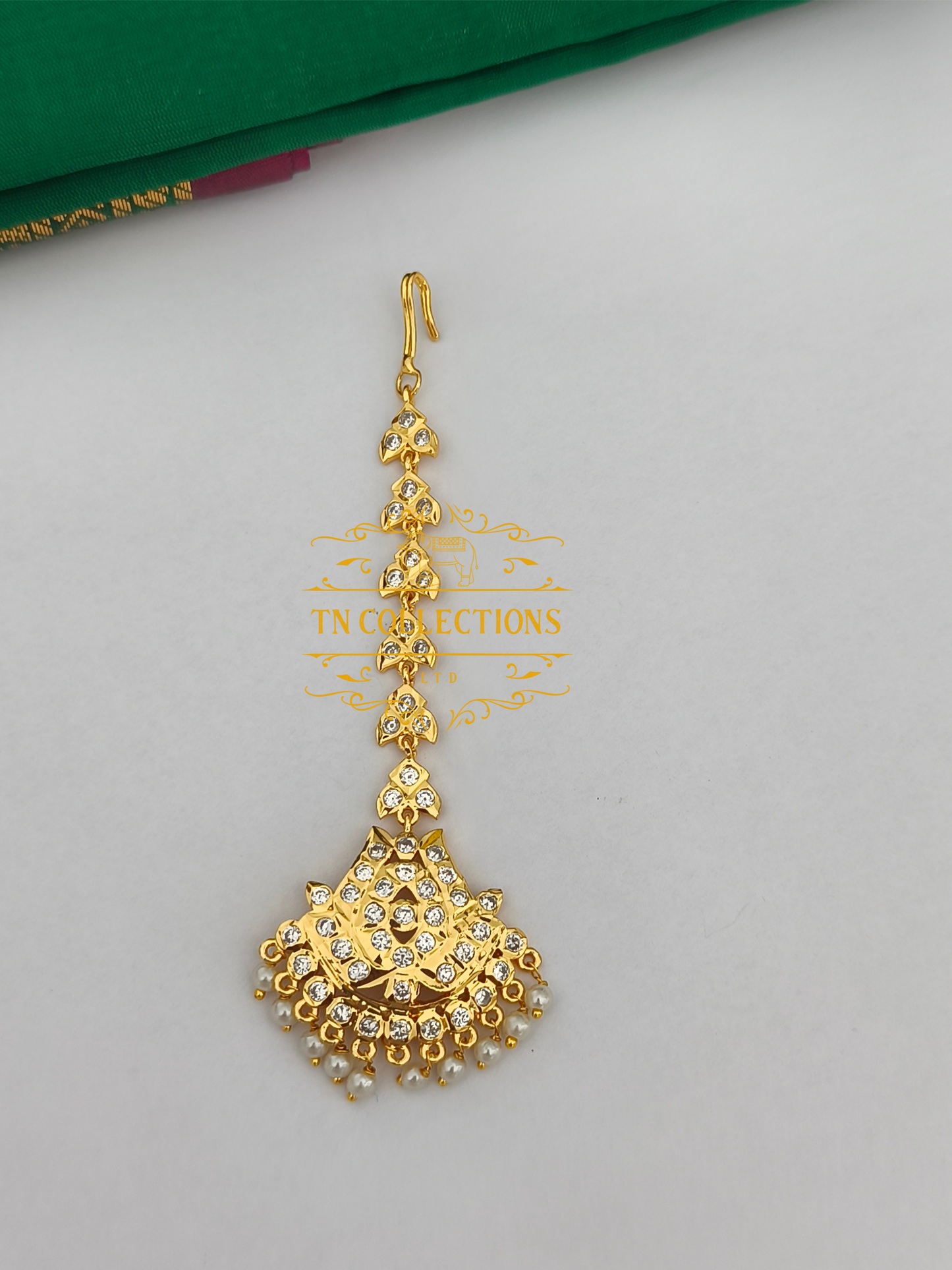 Micro Gold-Plated Tikka (Full white stones)
