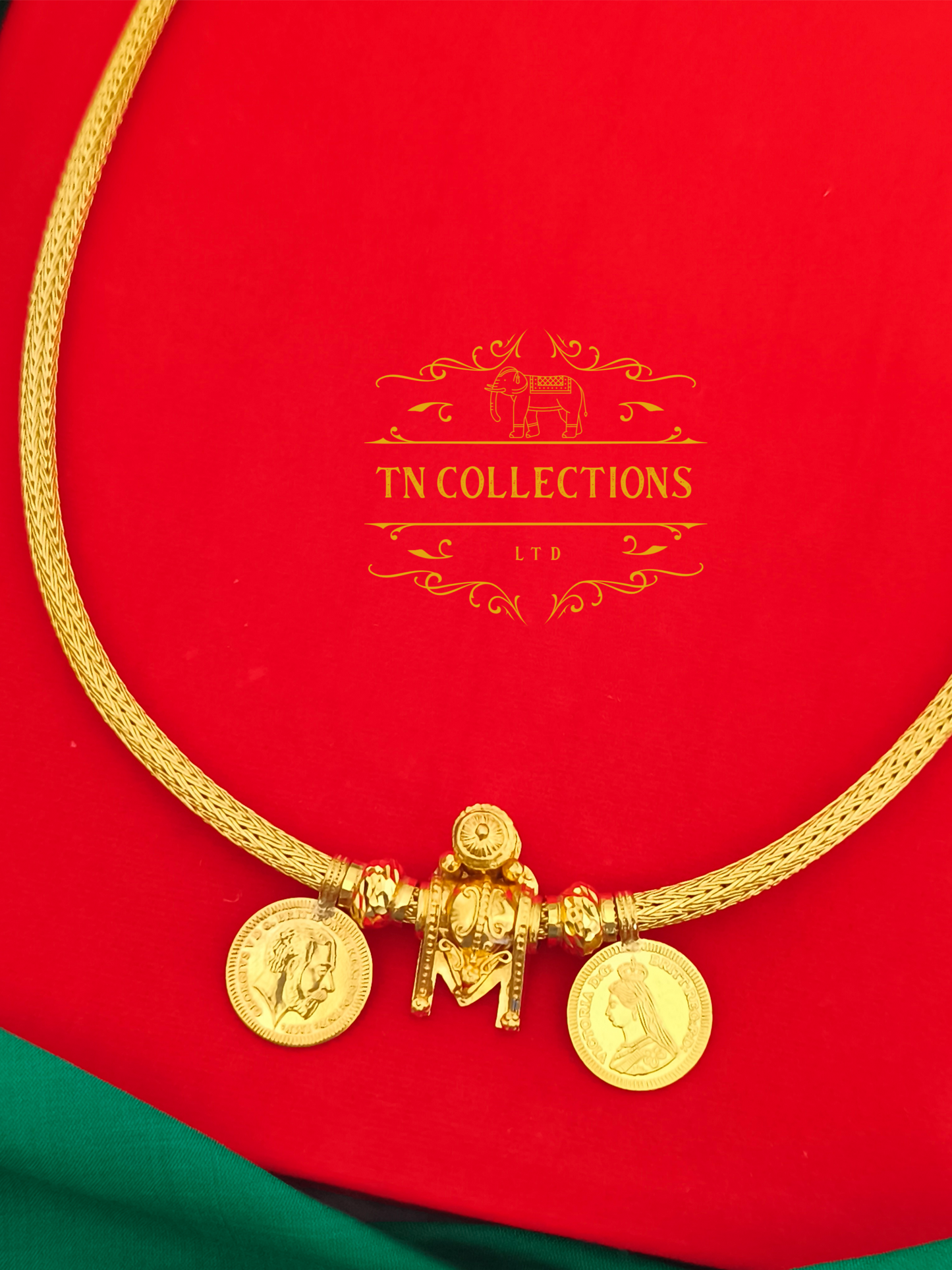 22ct Gold plated Traditional Vaira Thalikodi with kombu thali