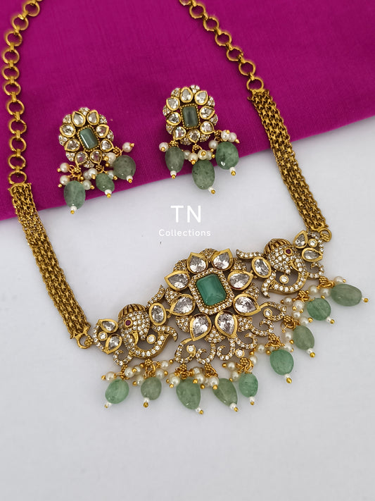 Victorian Finish Choker with earrings