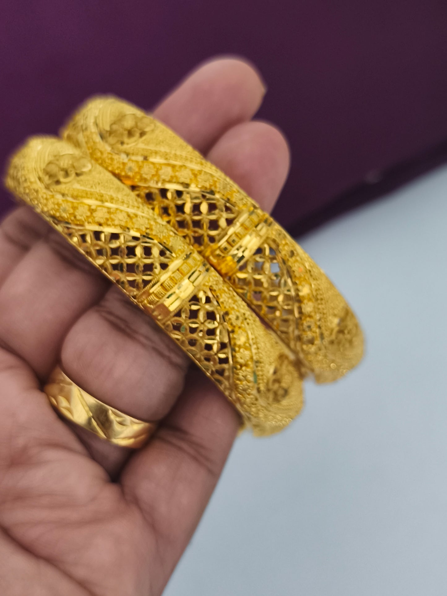 One gram gold forming Screw Bangles (Size 2.8)