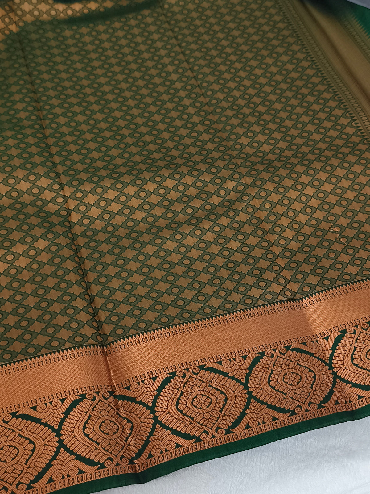 Grey kanchi Semi Silk Saree