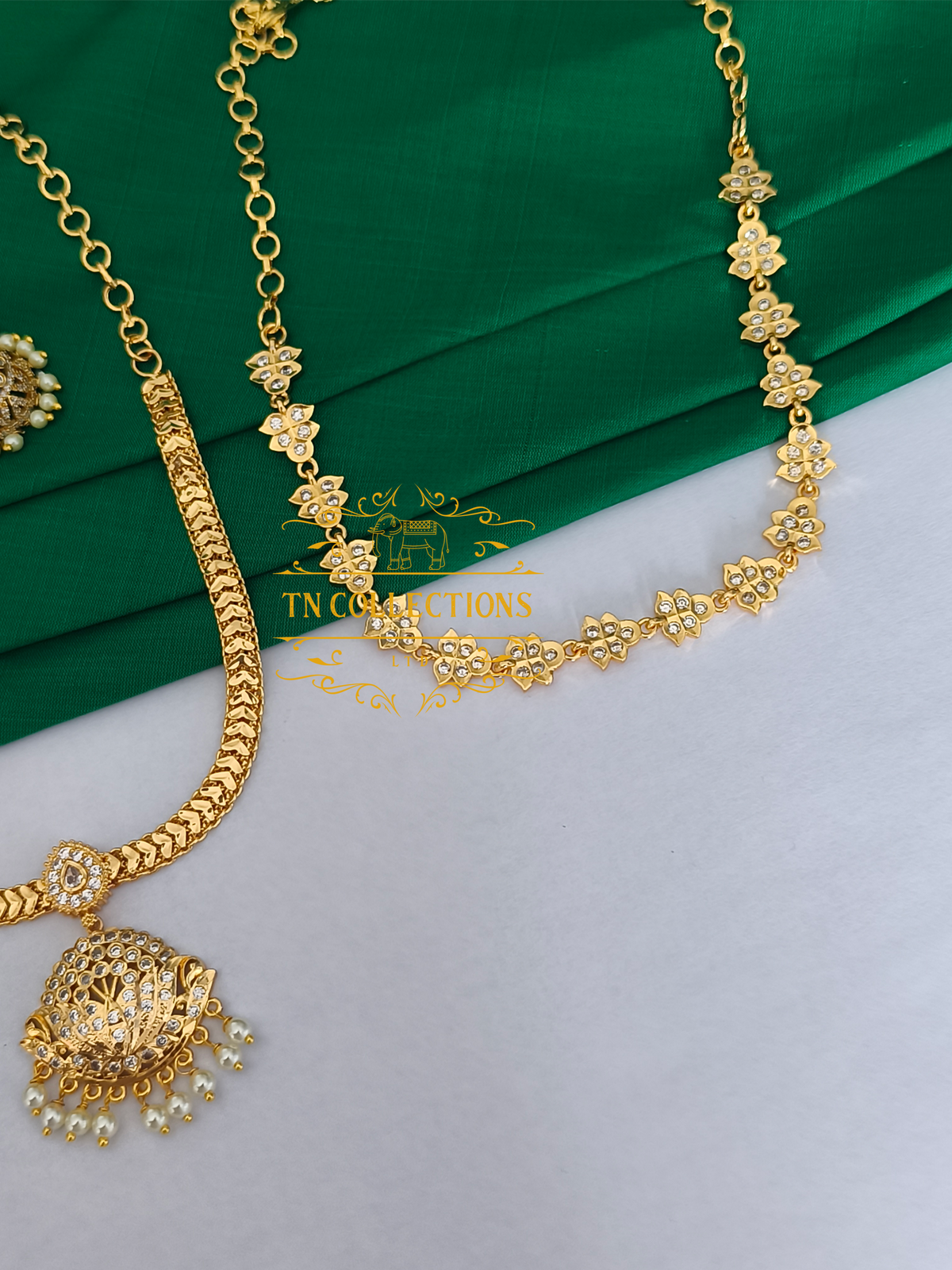 Micro Gold Finish Statement Necklace Set