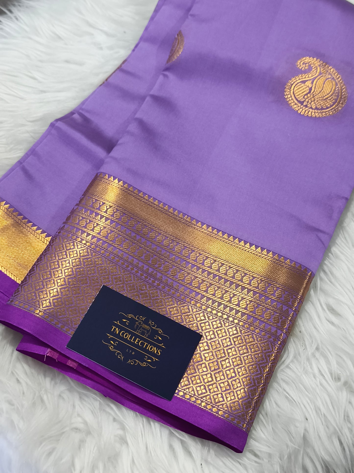 Luxury Semi Soft Silk Saree (Lavender)