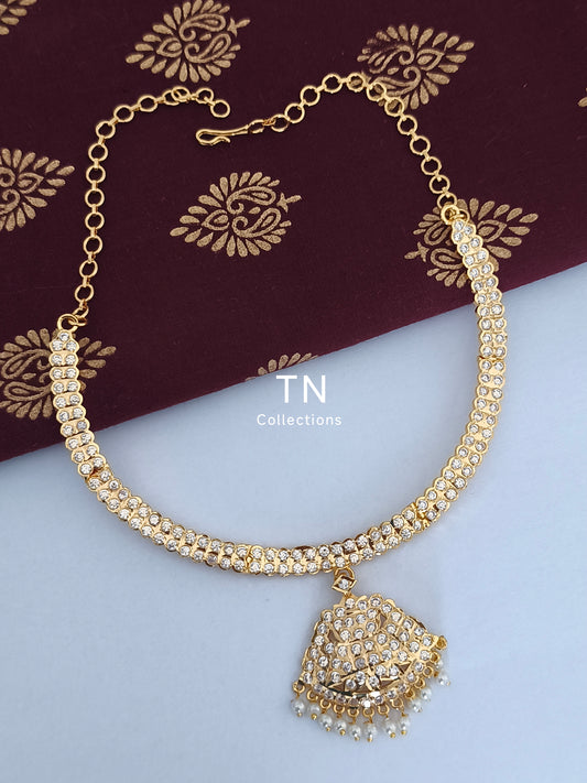 Cz Stone Impon Necklace with earrings