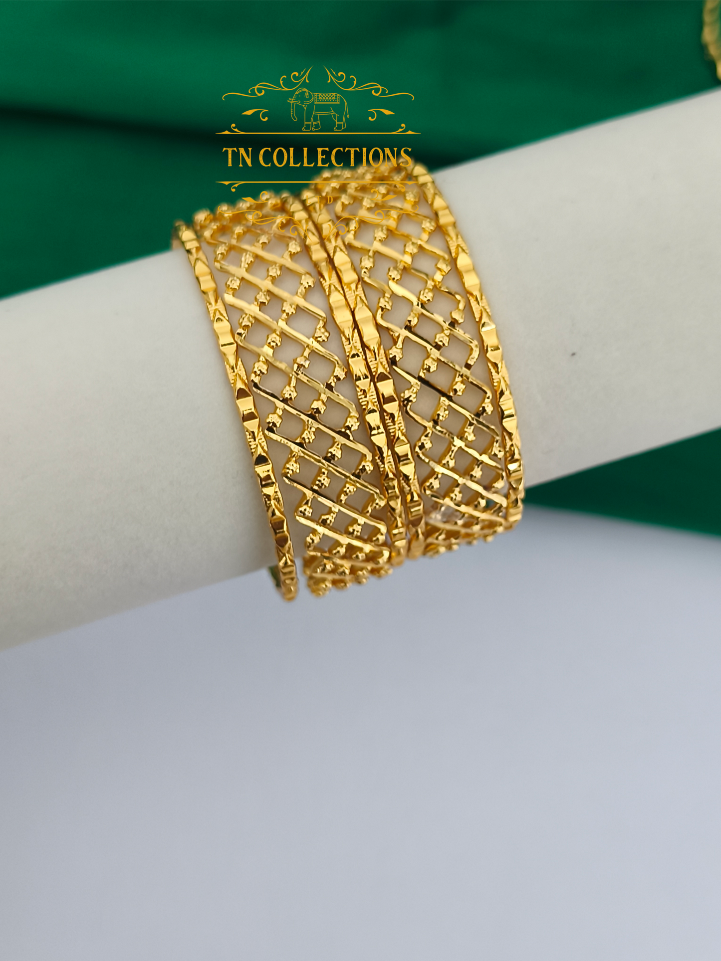 Micro Gold-Plated Trendy  Bangles Set (Size 2.6 / 2.8)