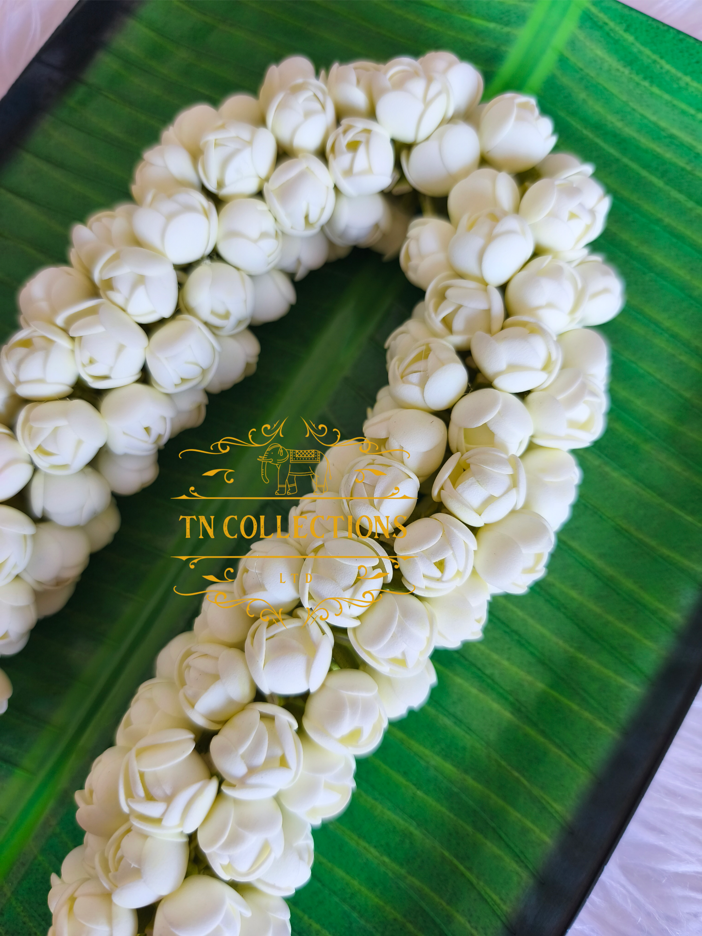 Realistic artificial foam bloomed Mallipoo (Jasmine Garland)