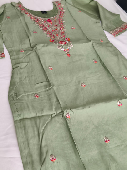 Pastel green Readymade Shalwar